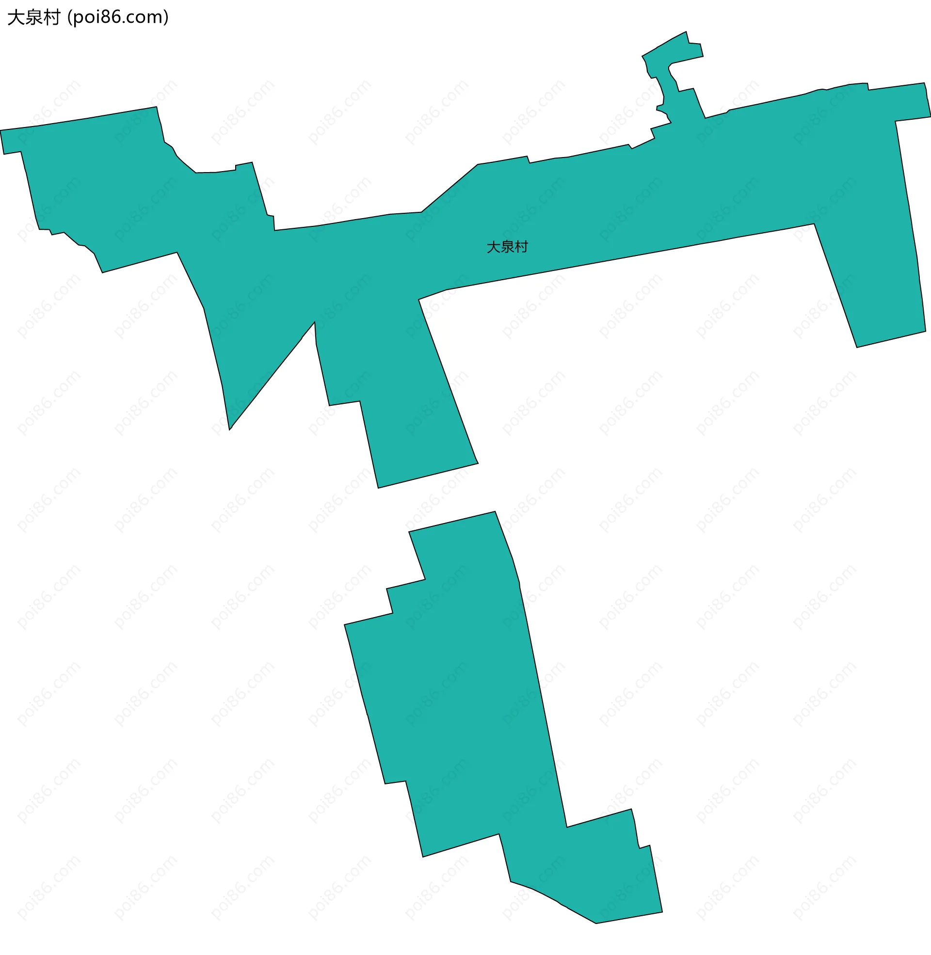 大泉村边界地图