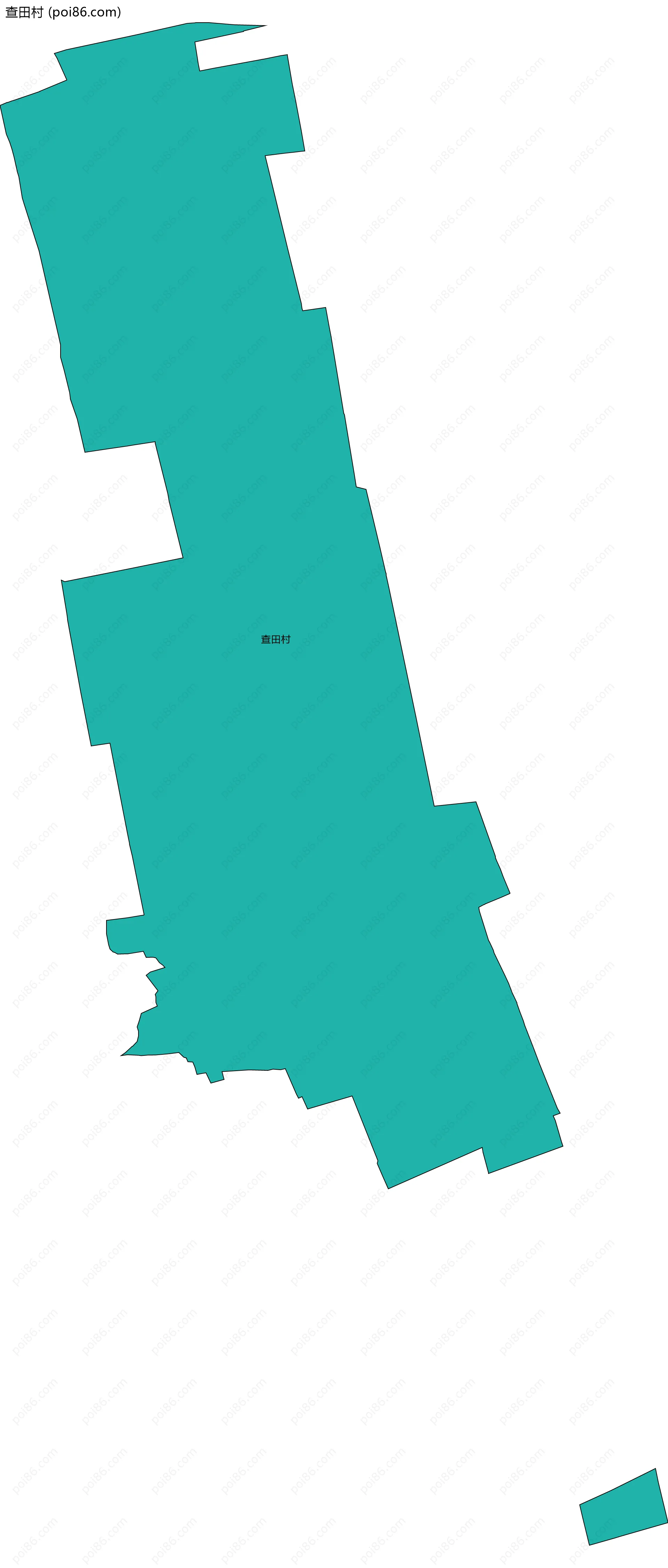 查田村边界地图