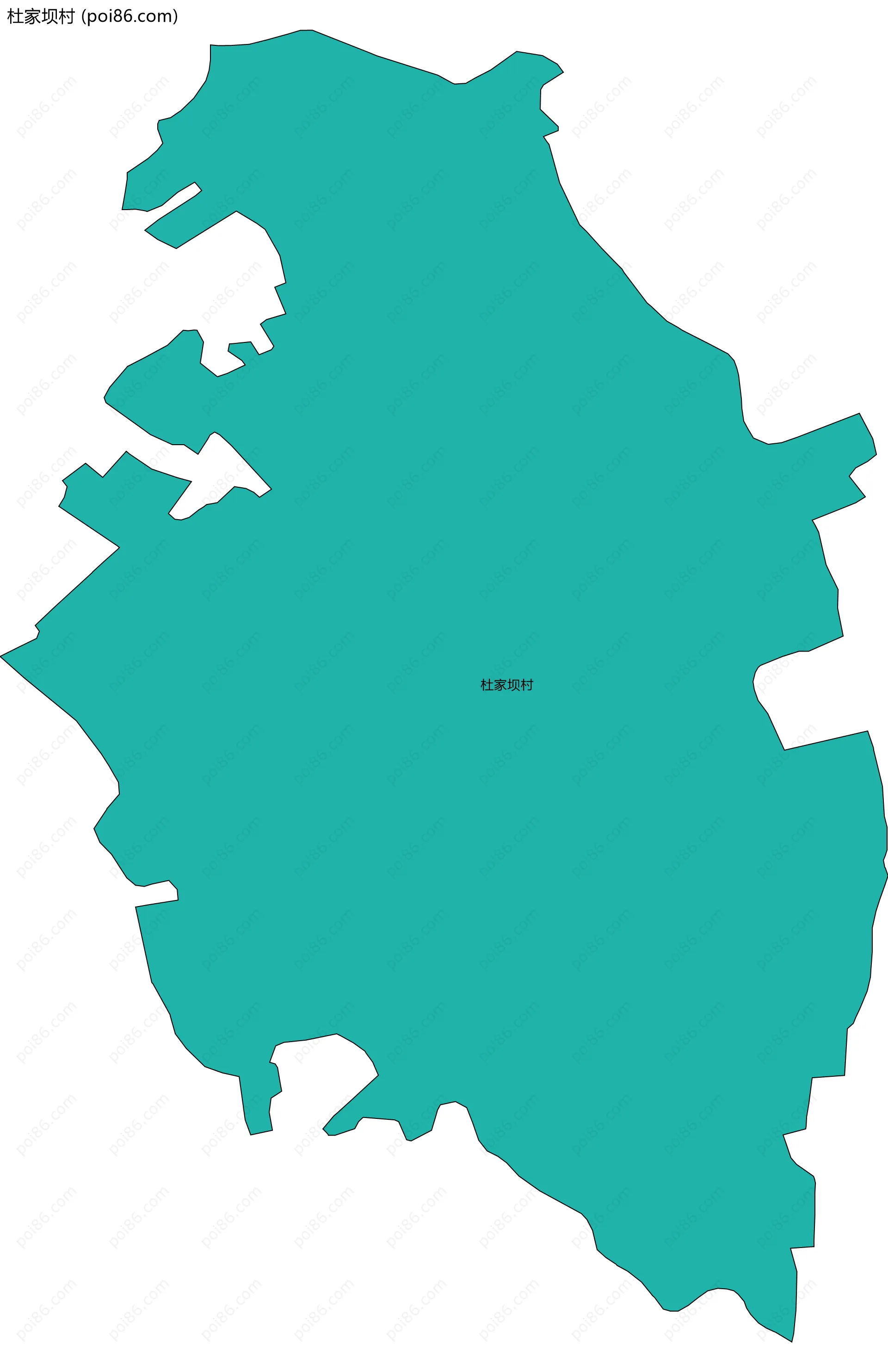 杜家坝村边界地图