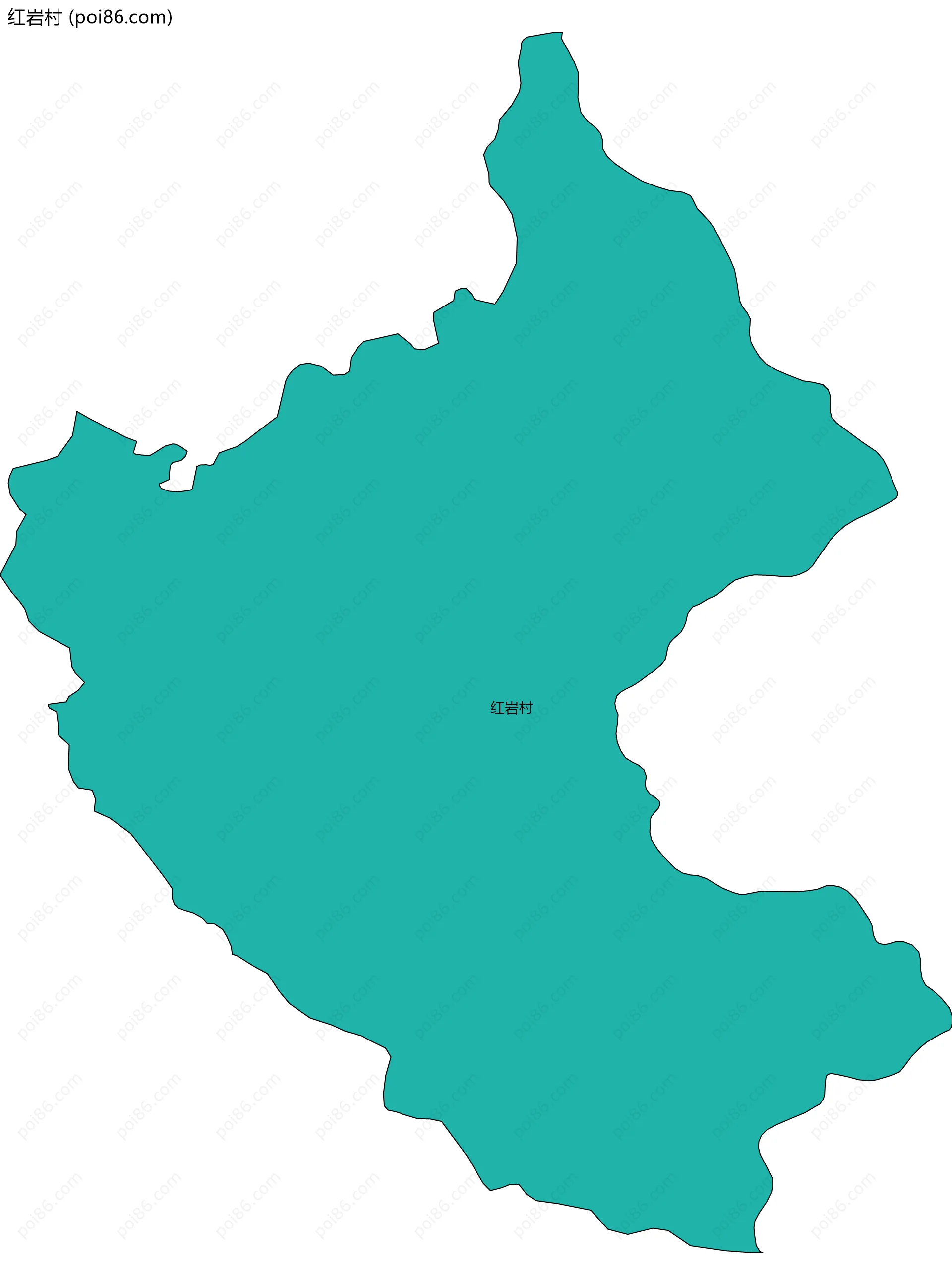 红岩村边界地图