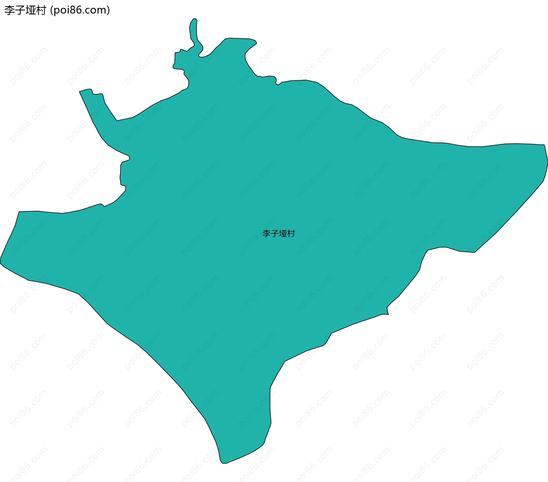 李子垭村边界地图
