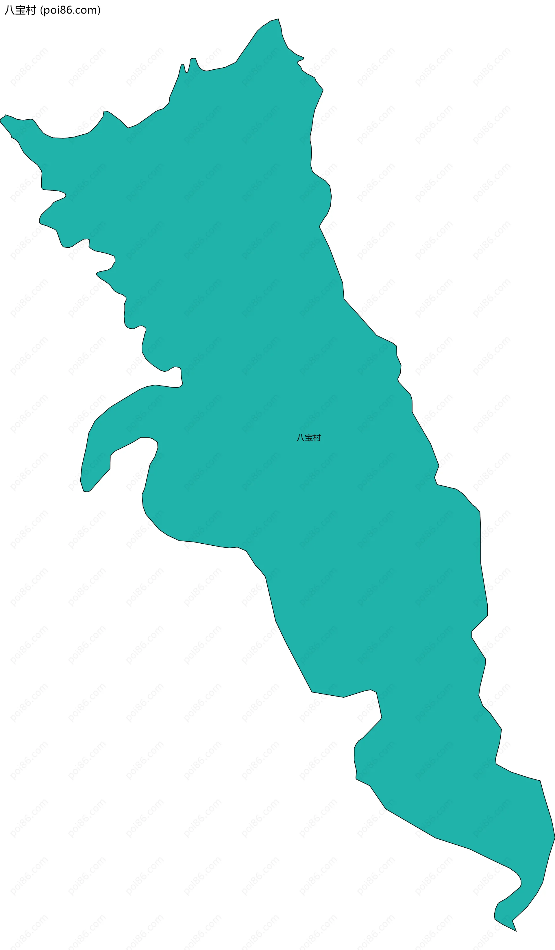 八宝村边界地图