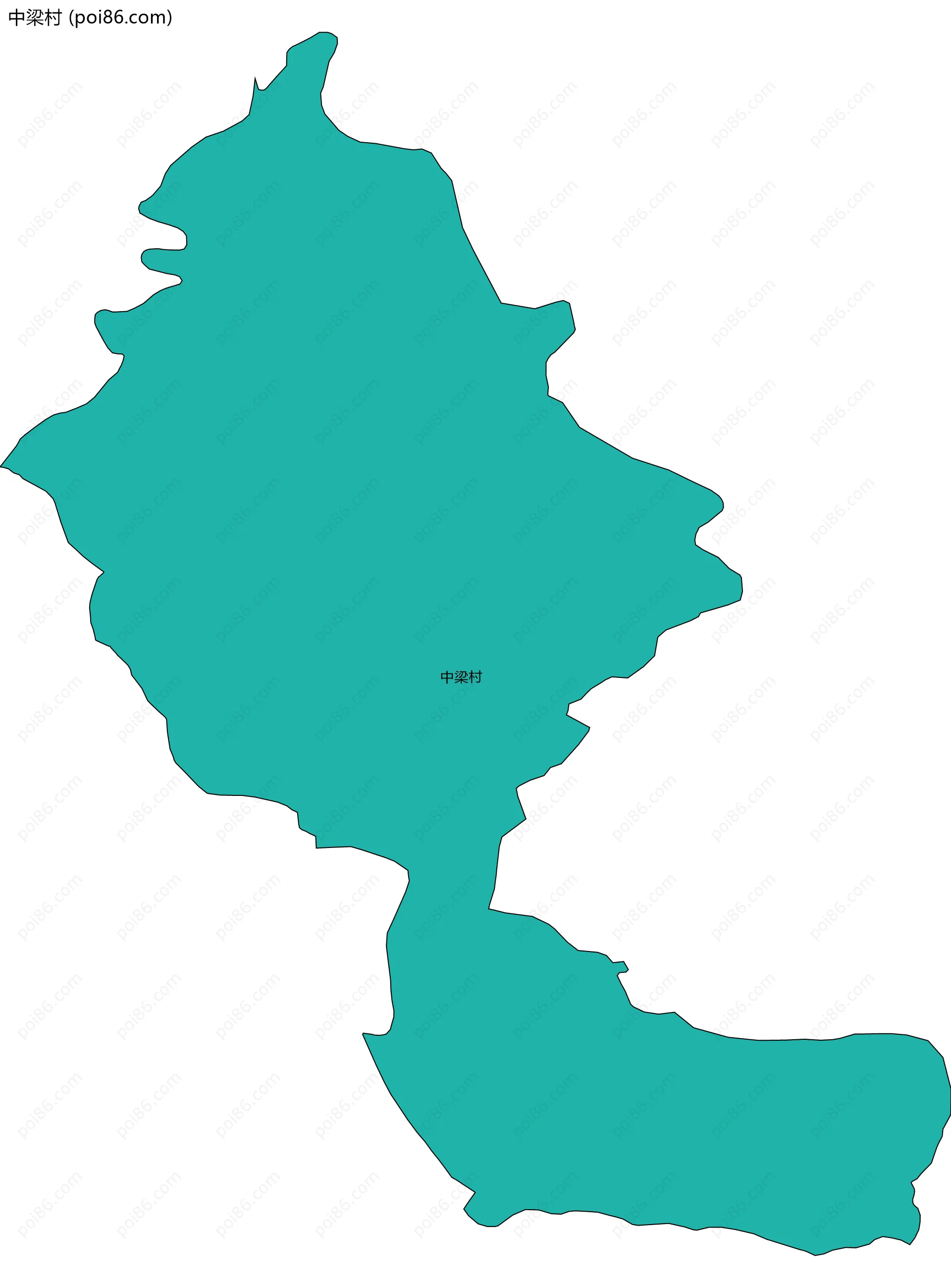 中梁村边界地图