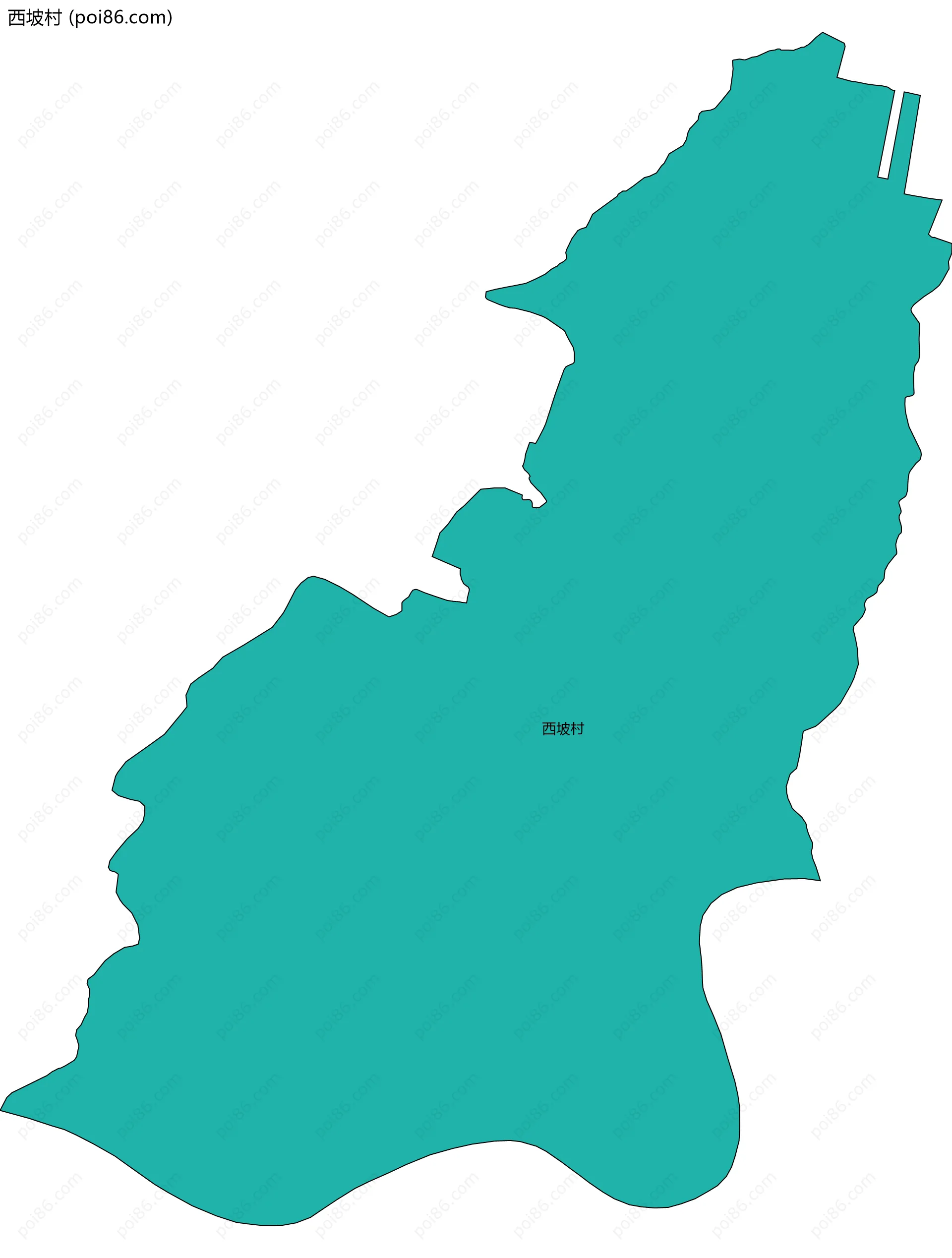 西坡村边界地图