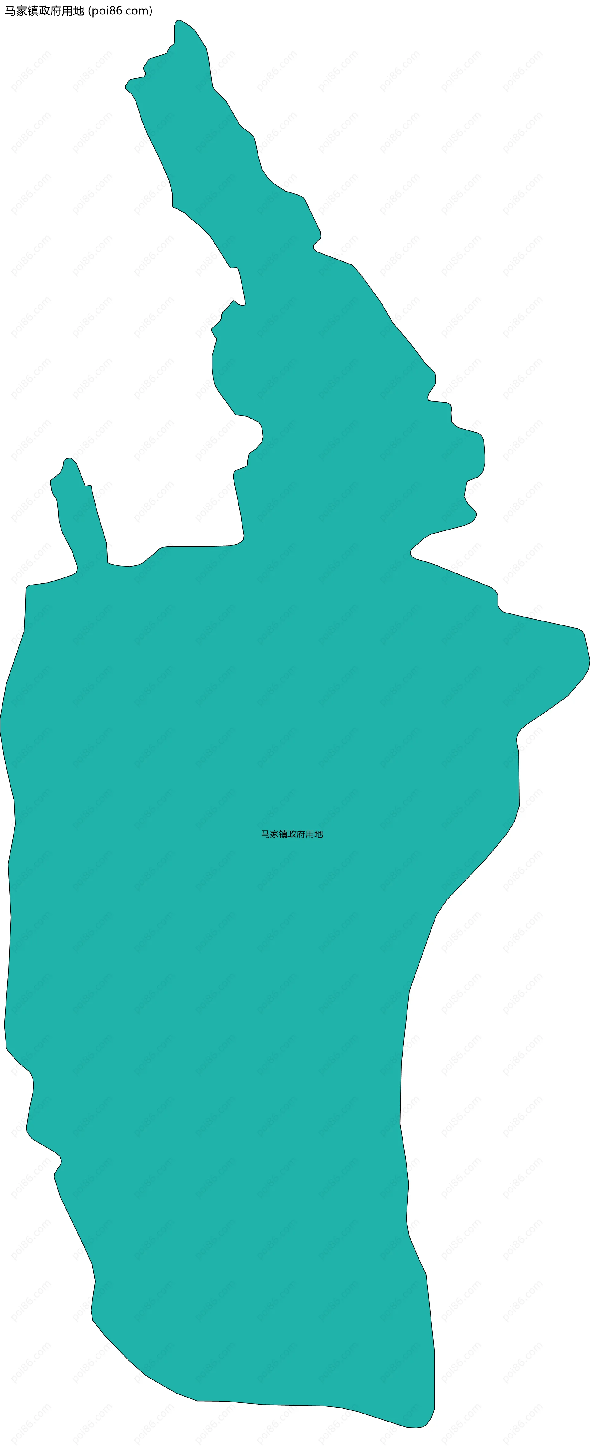 马家镇政府用地边界地图