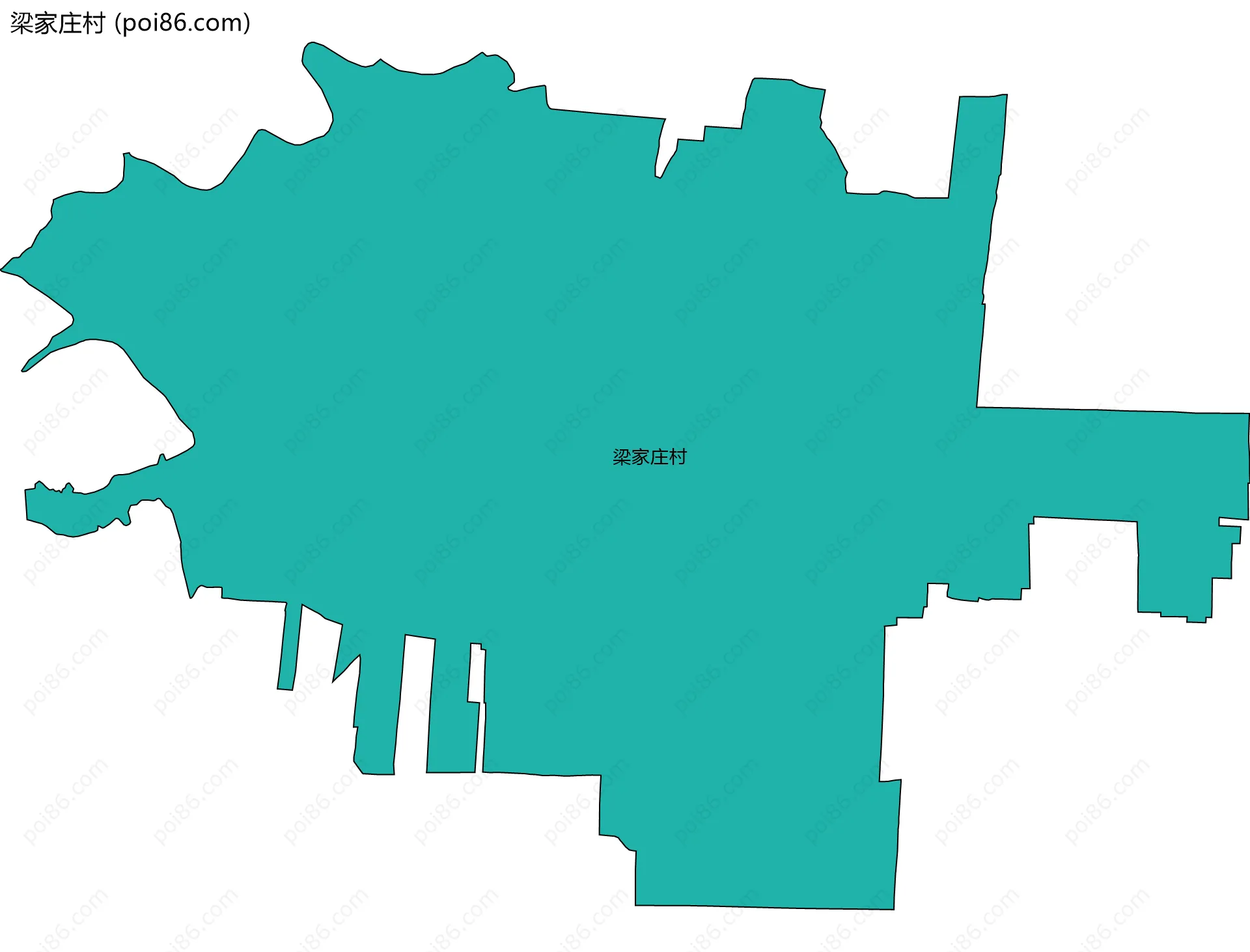 梁家庄村边界地图