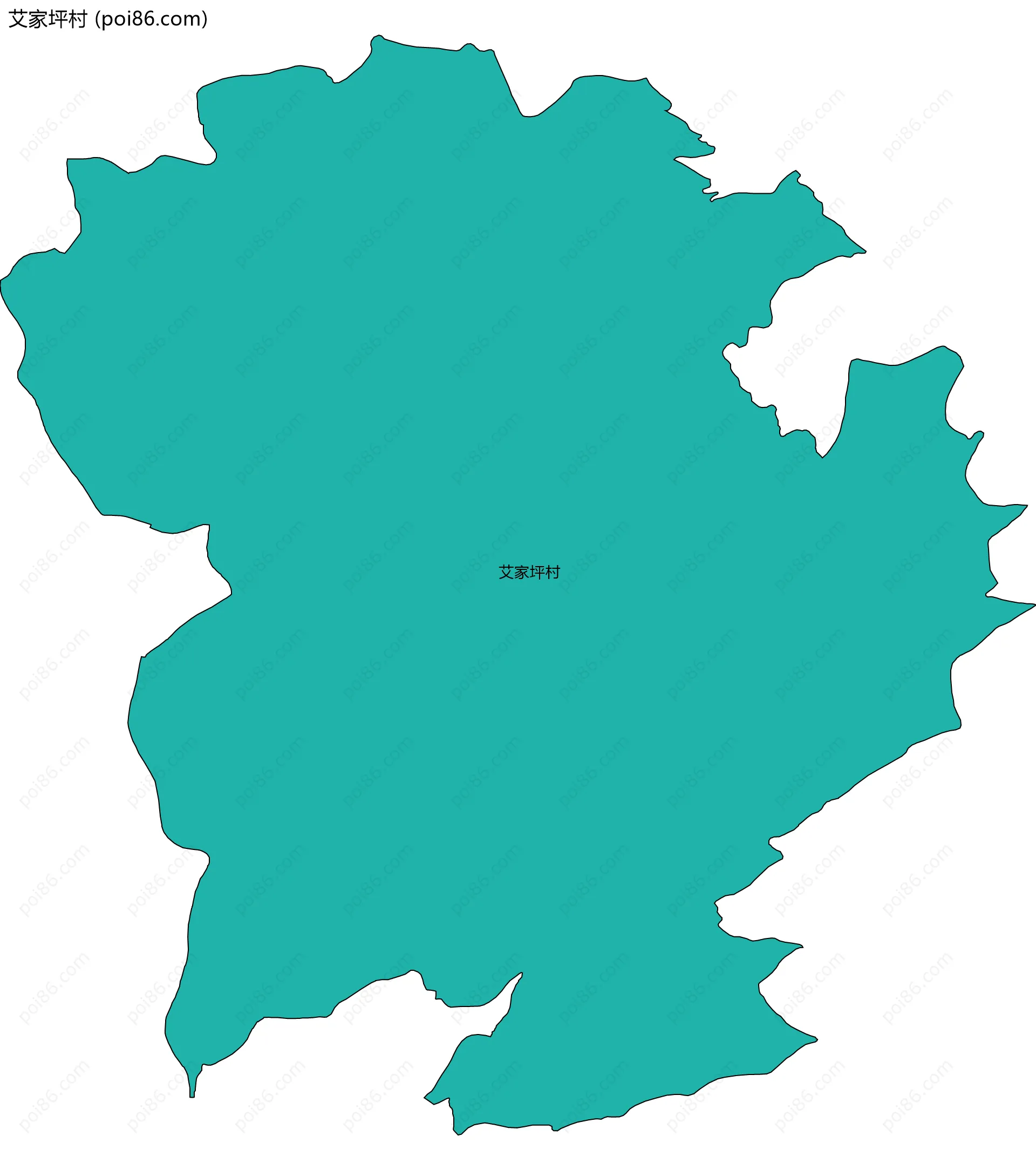 艾家坪村边界地图