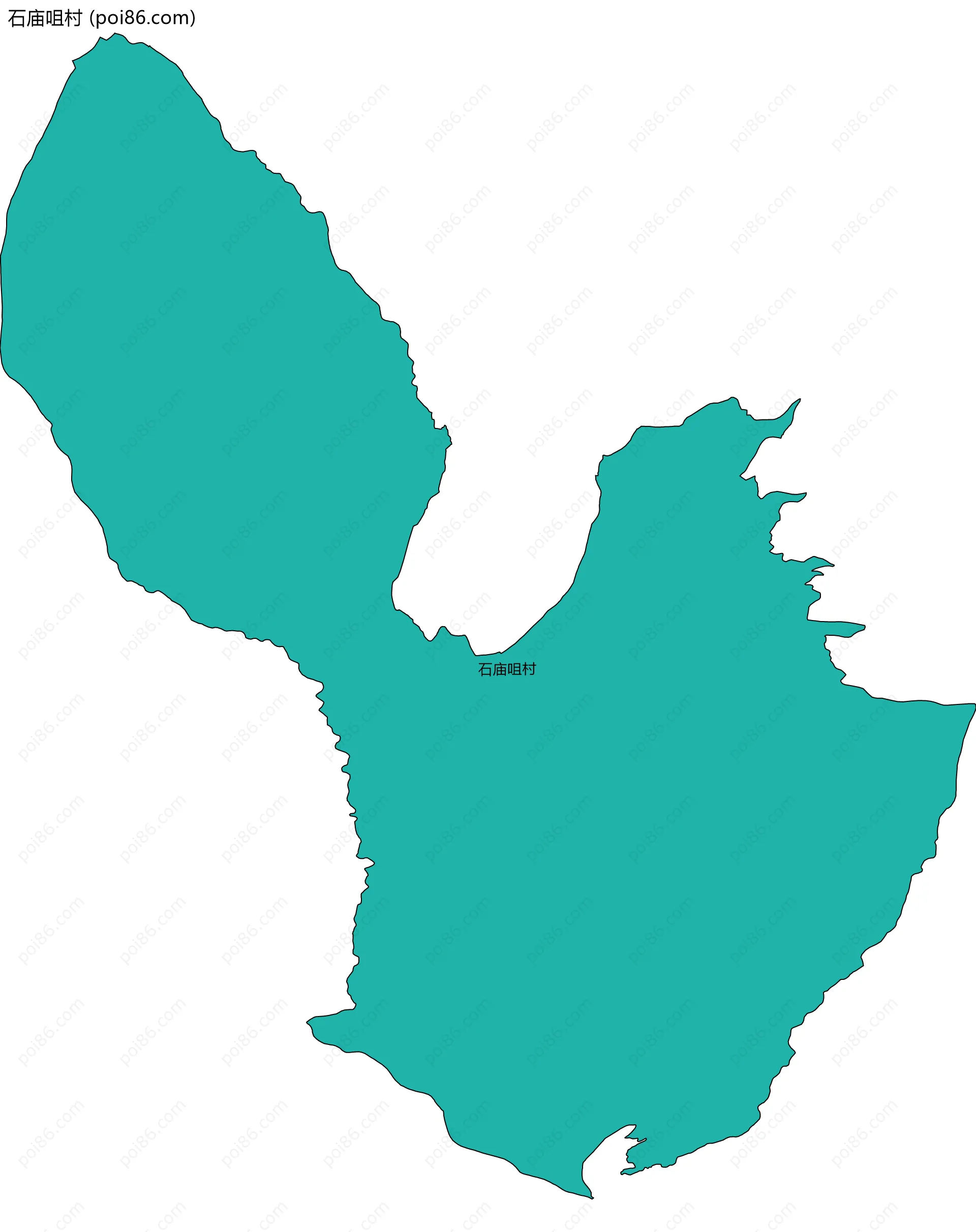 石庙咀村边界地图