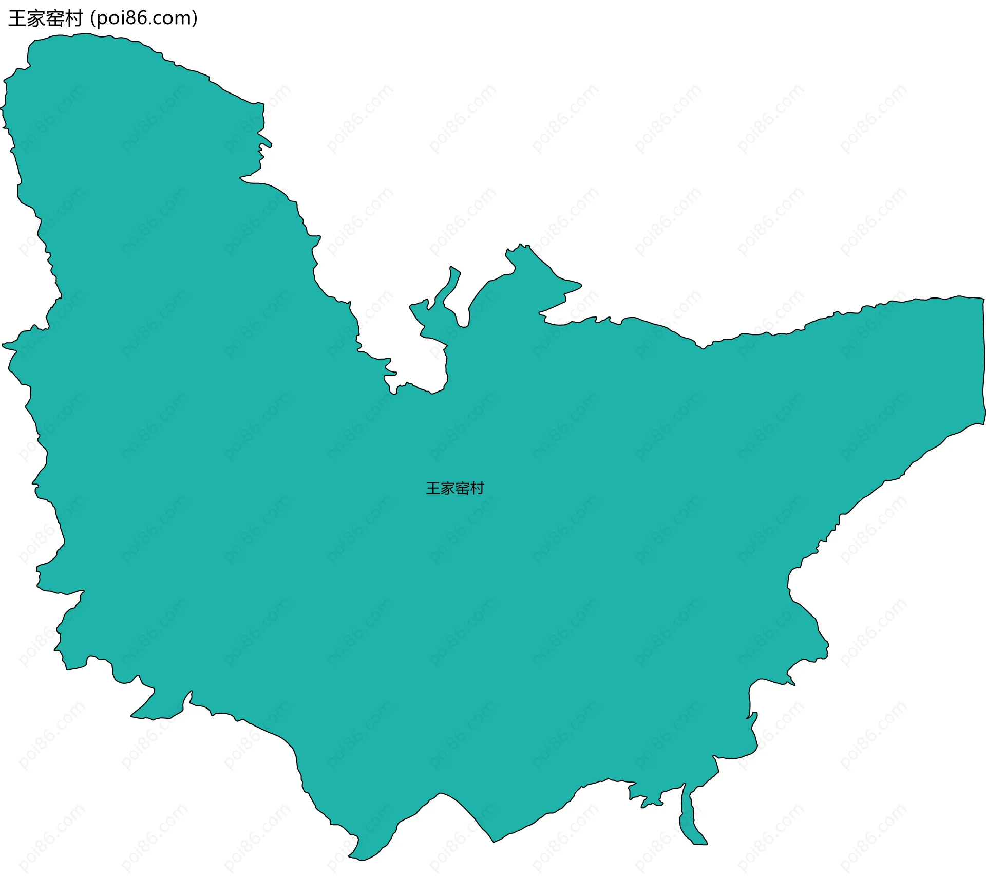 王家窑村边界地图