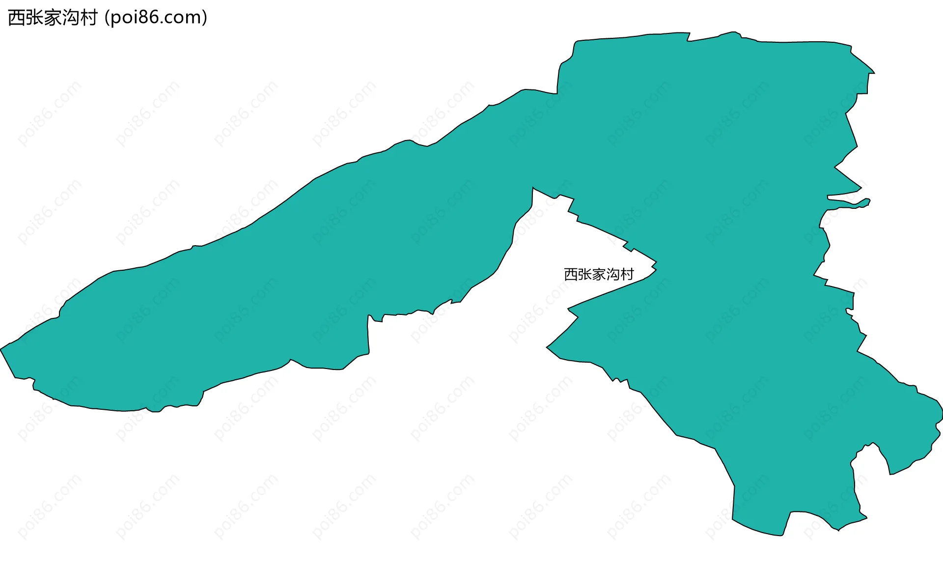 西张家沟村边界地图