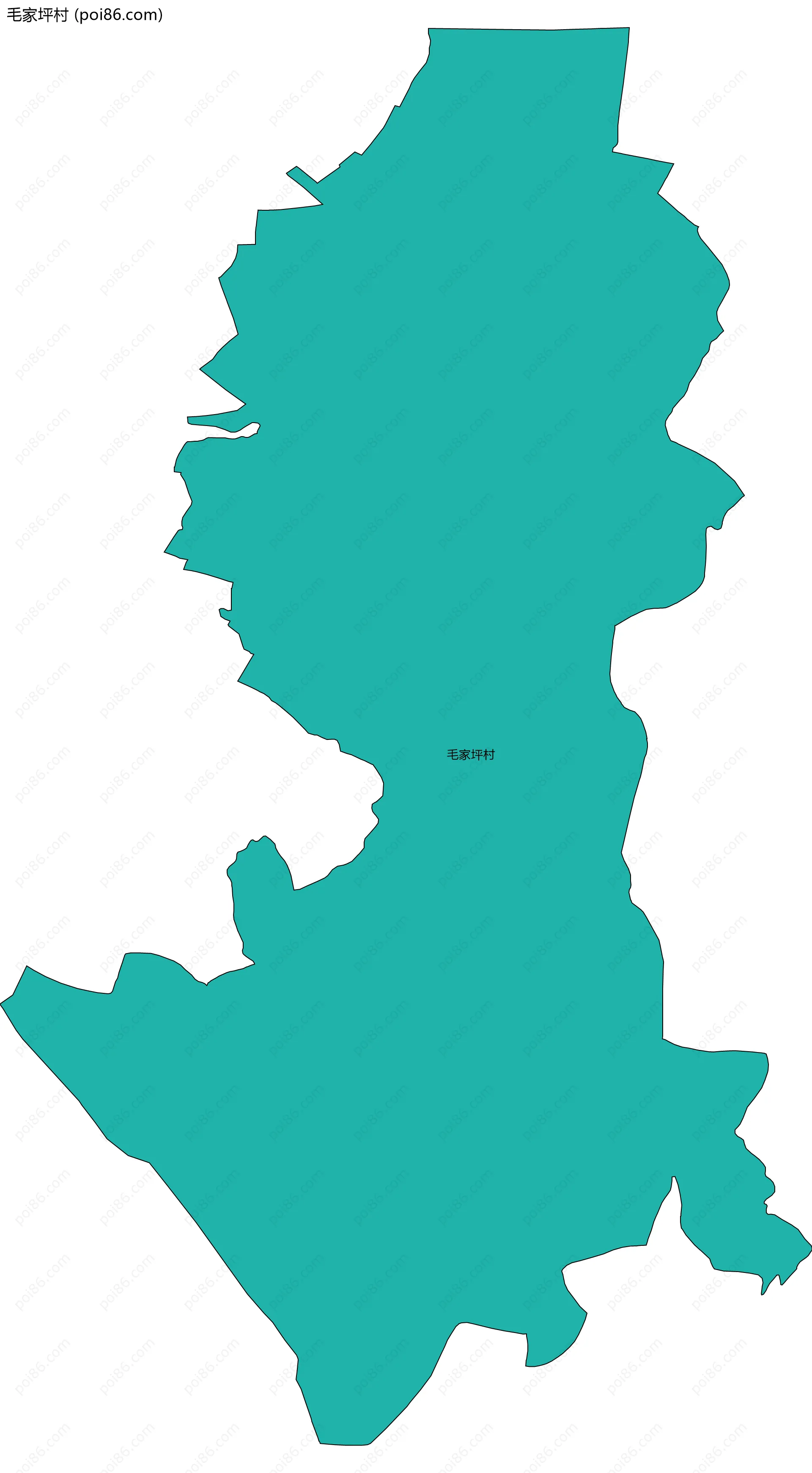 毛家坪村边界地图