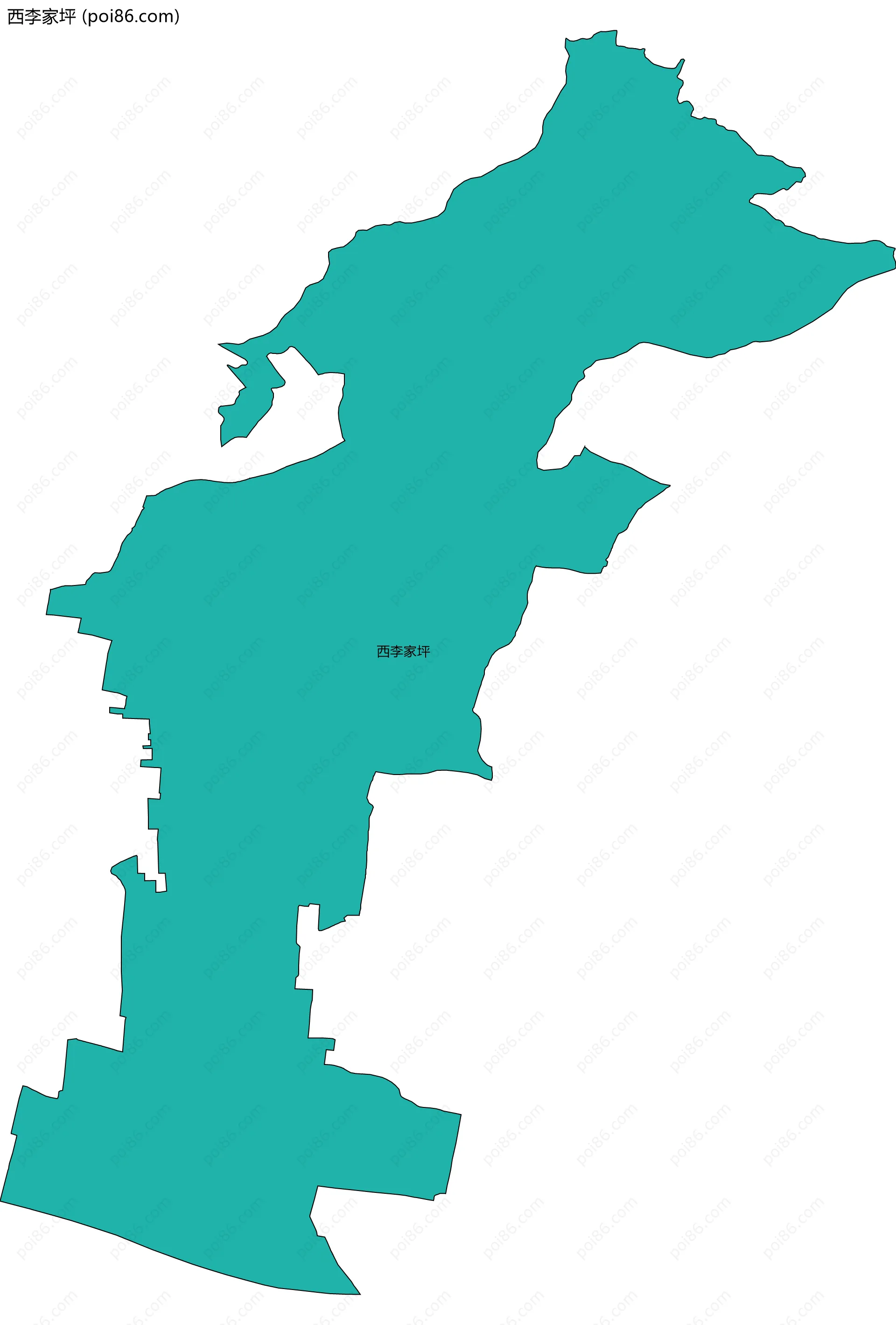 西李家坪边界地图