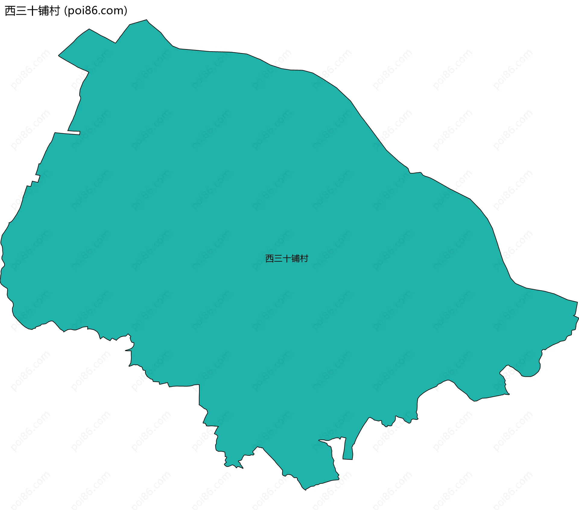 西三十铺村边界地图