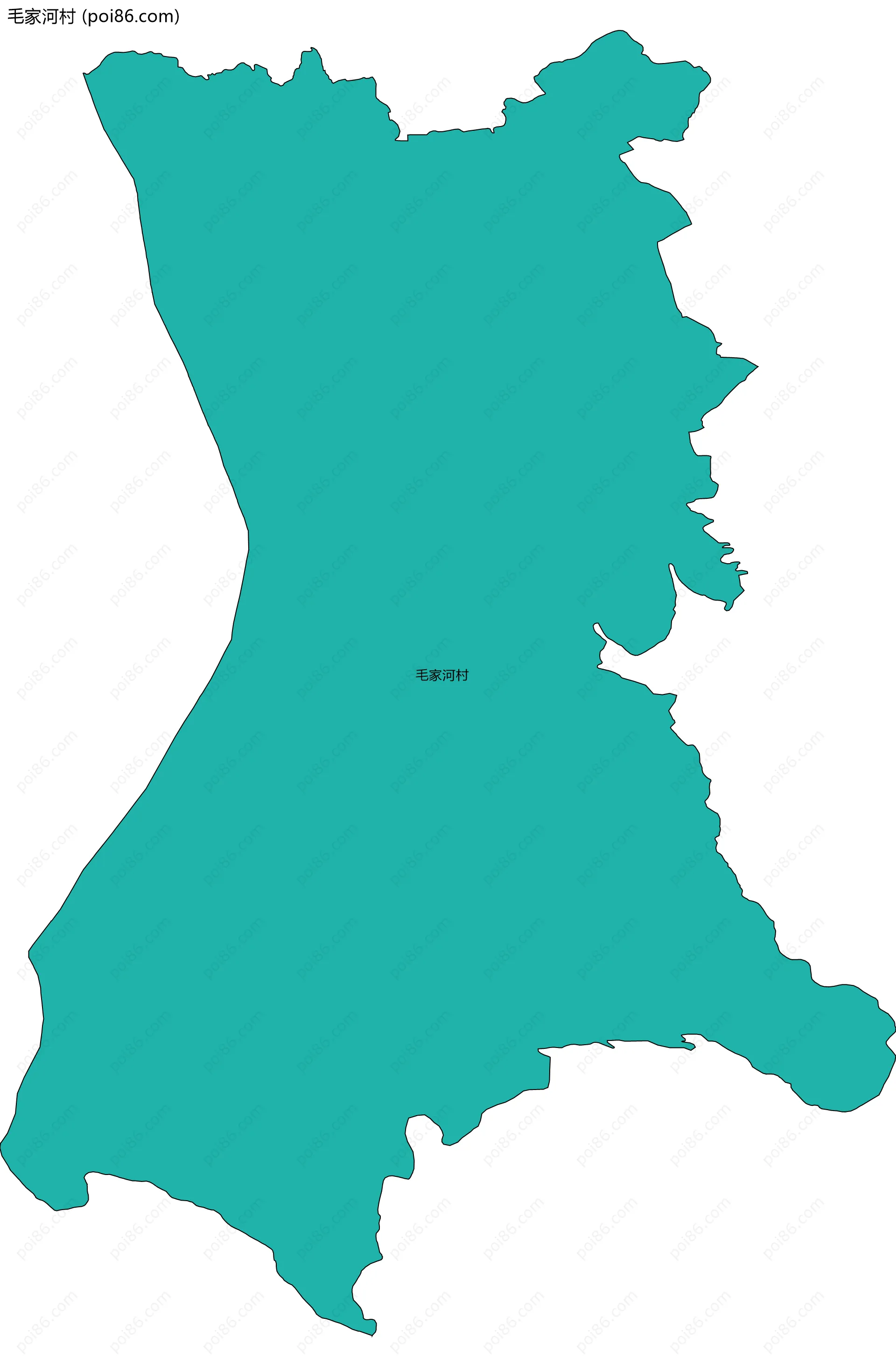 毛家河村边界地图