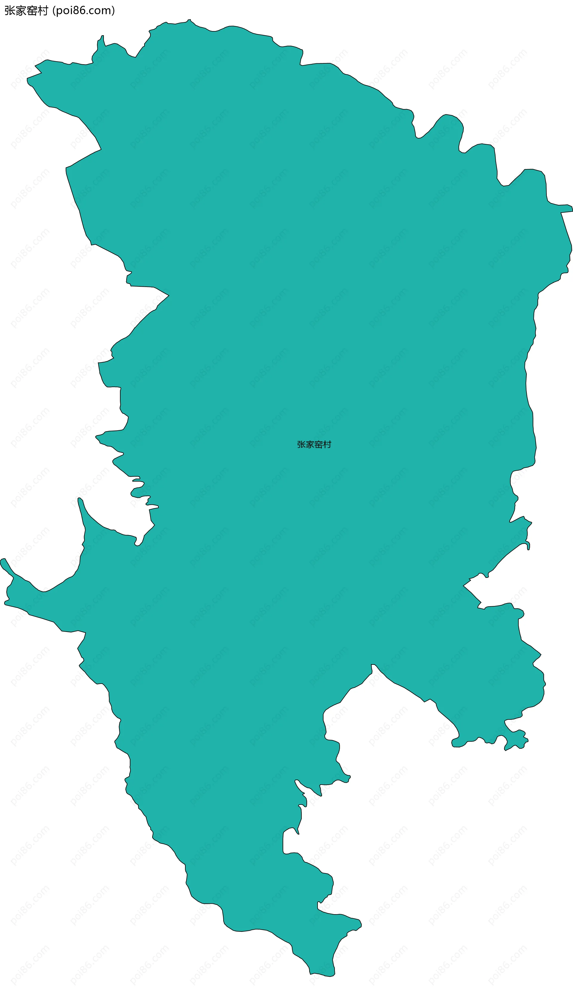 张家窑村边界地图