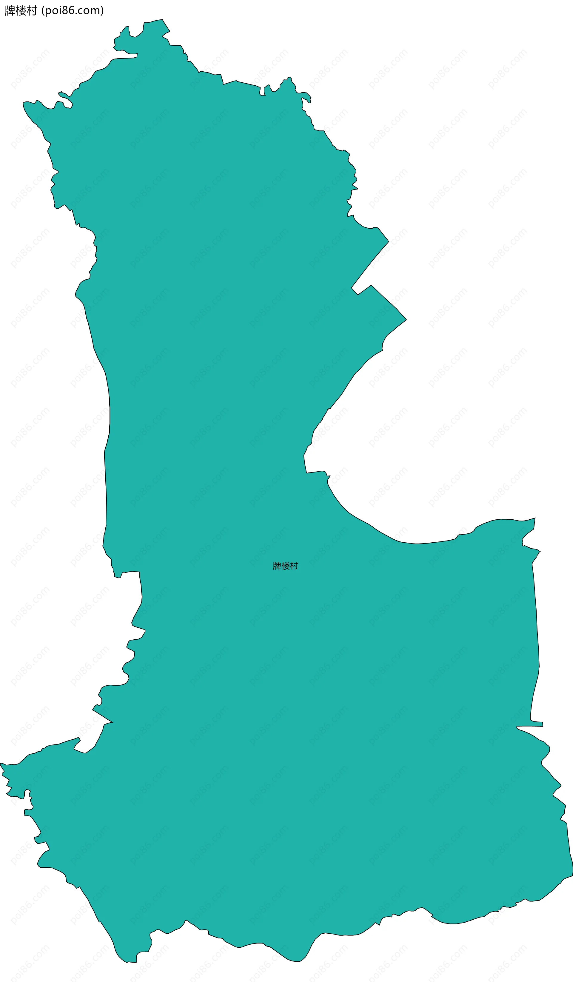 牌楼村边界地图