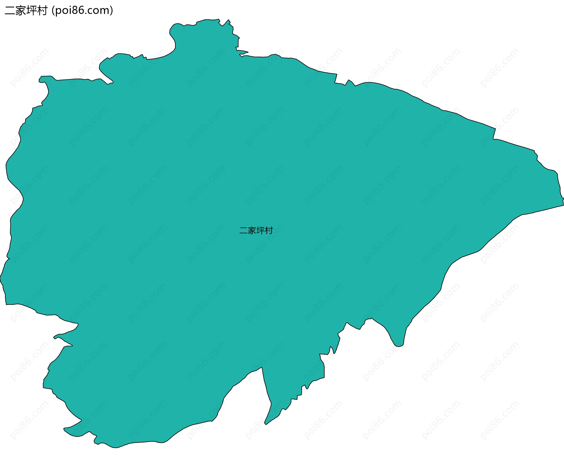 二家坪村边界地图