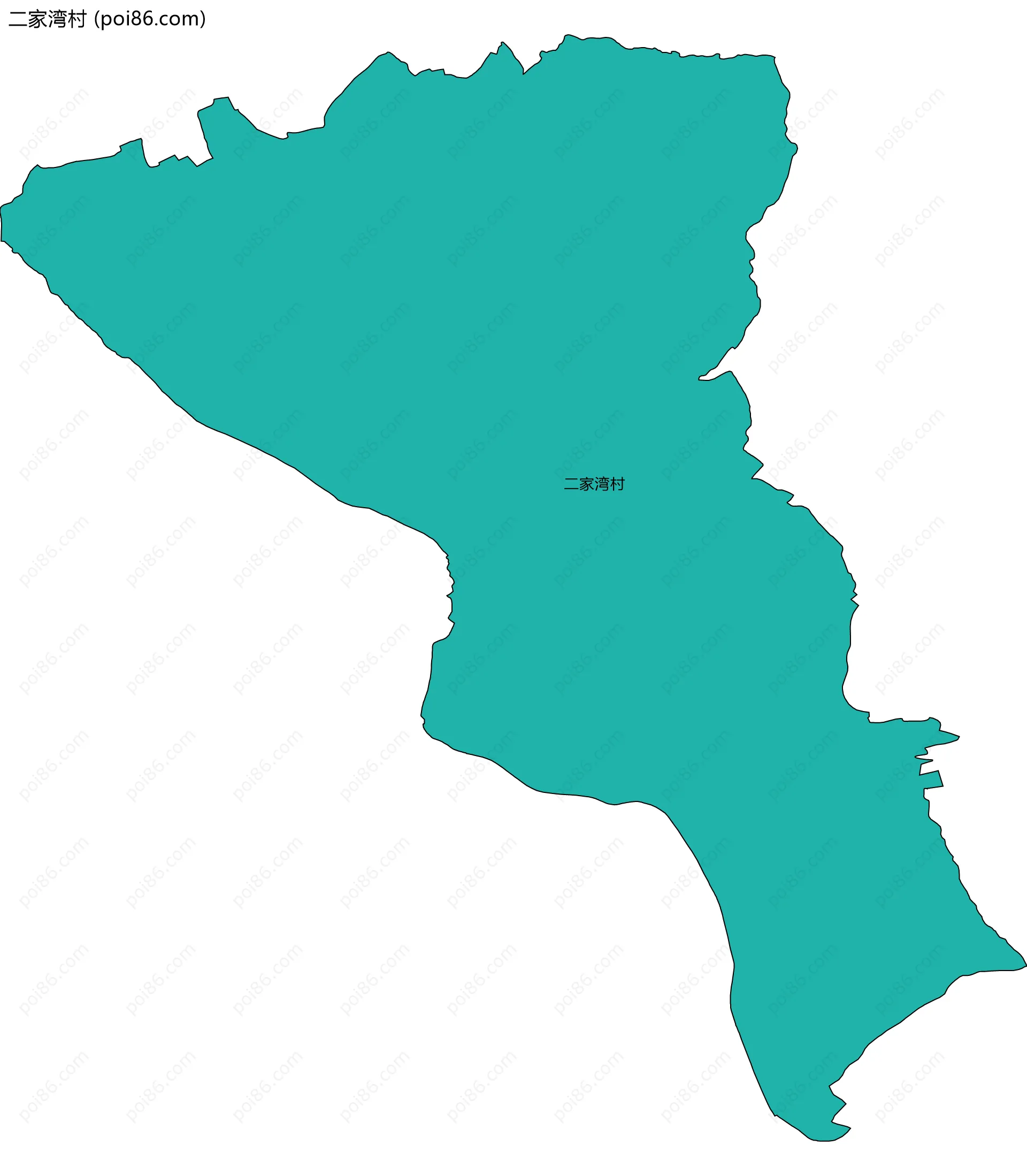 二家湾村边界地图