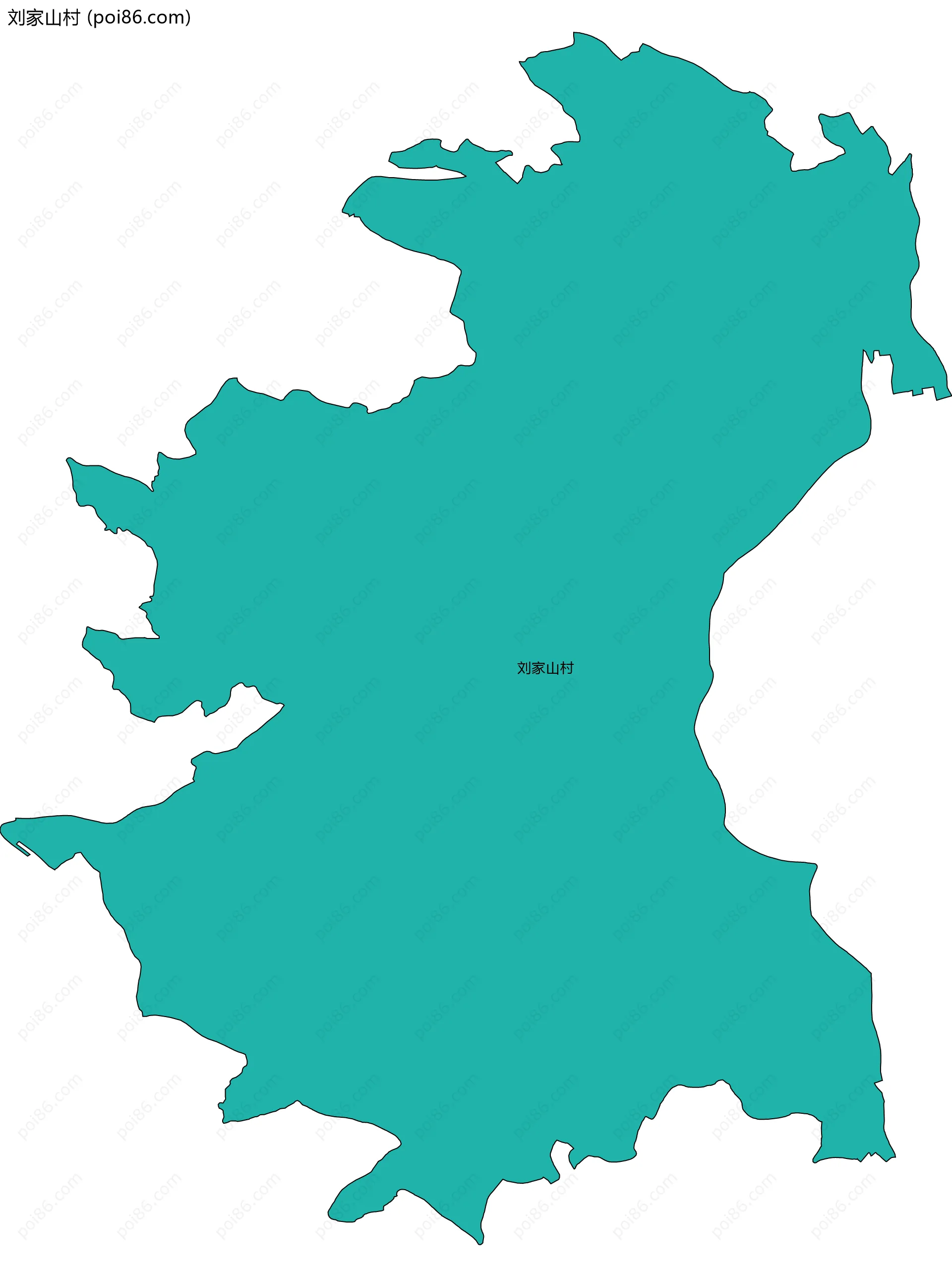 刘家山村边界地图