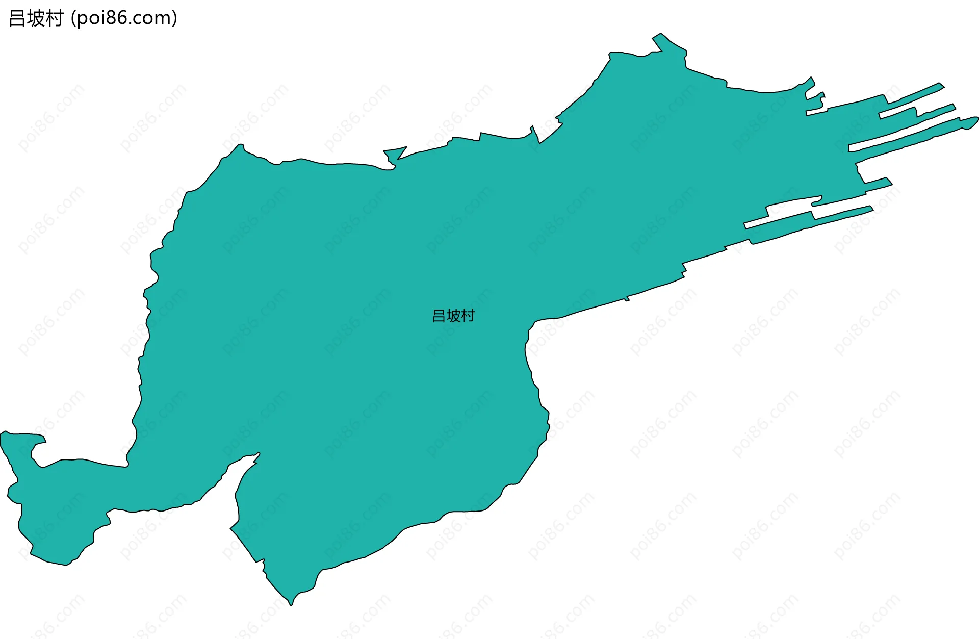 吕坡村边界地图