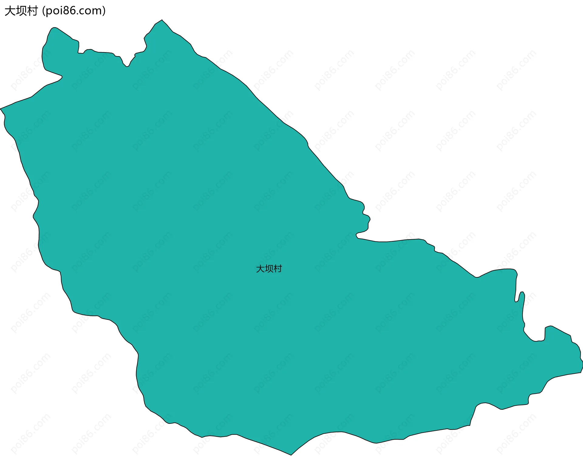 大坝村边界地图