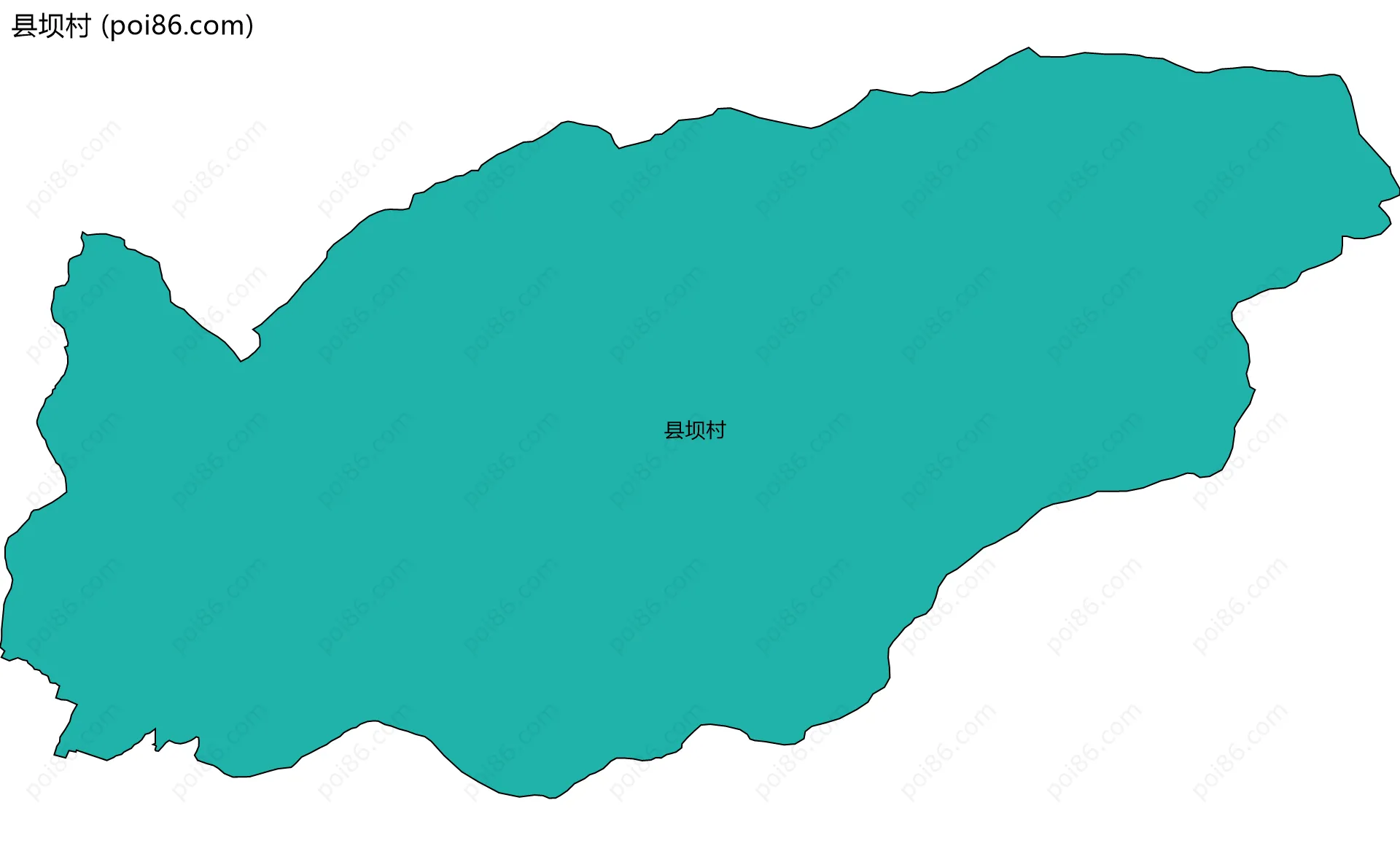 县坝村边界地图