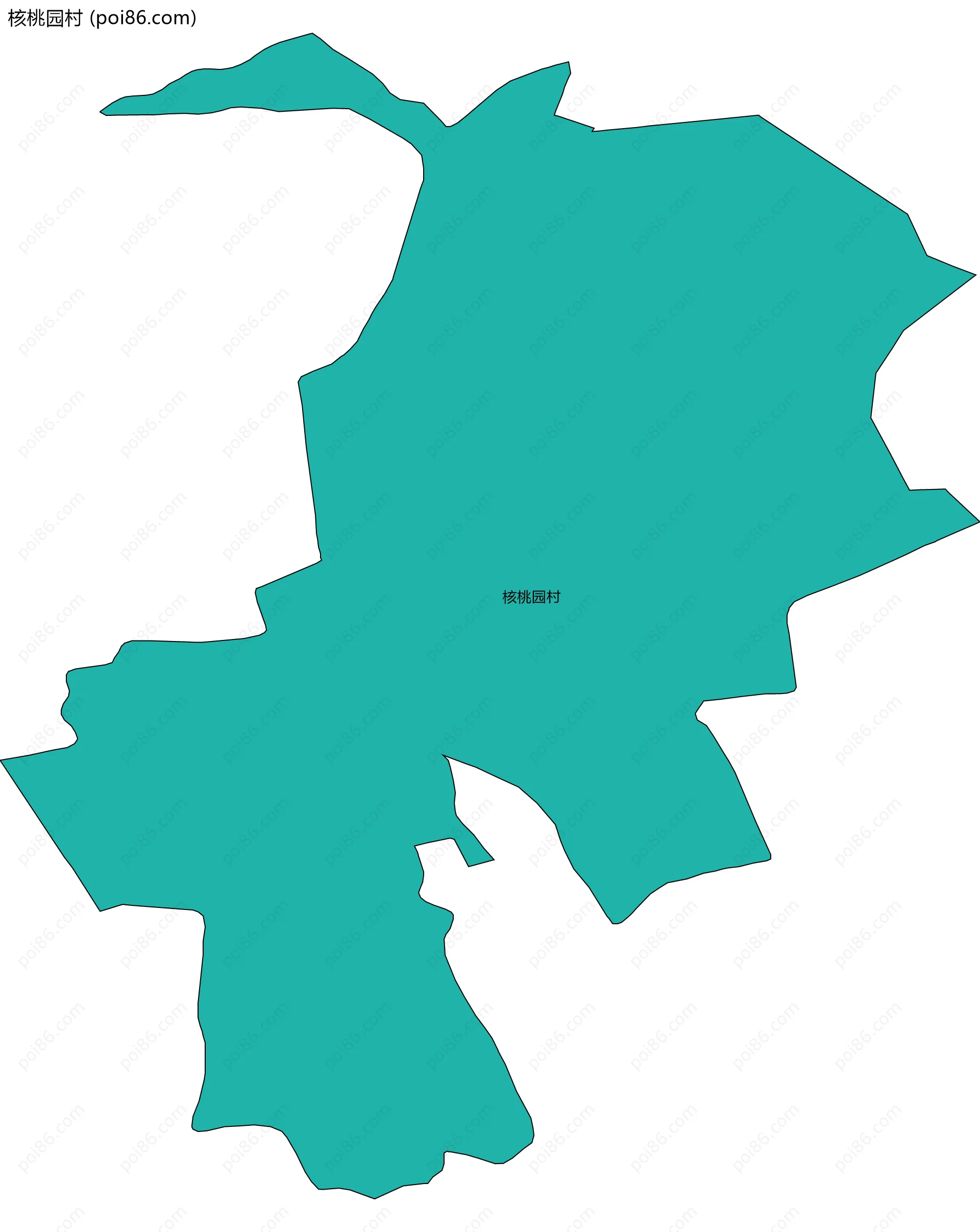 核桃园村边界地图