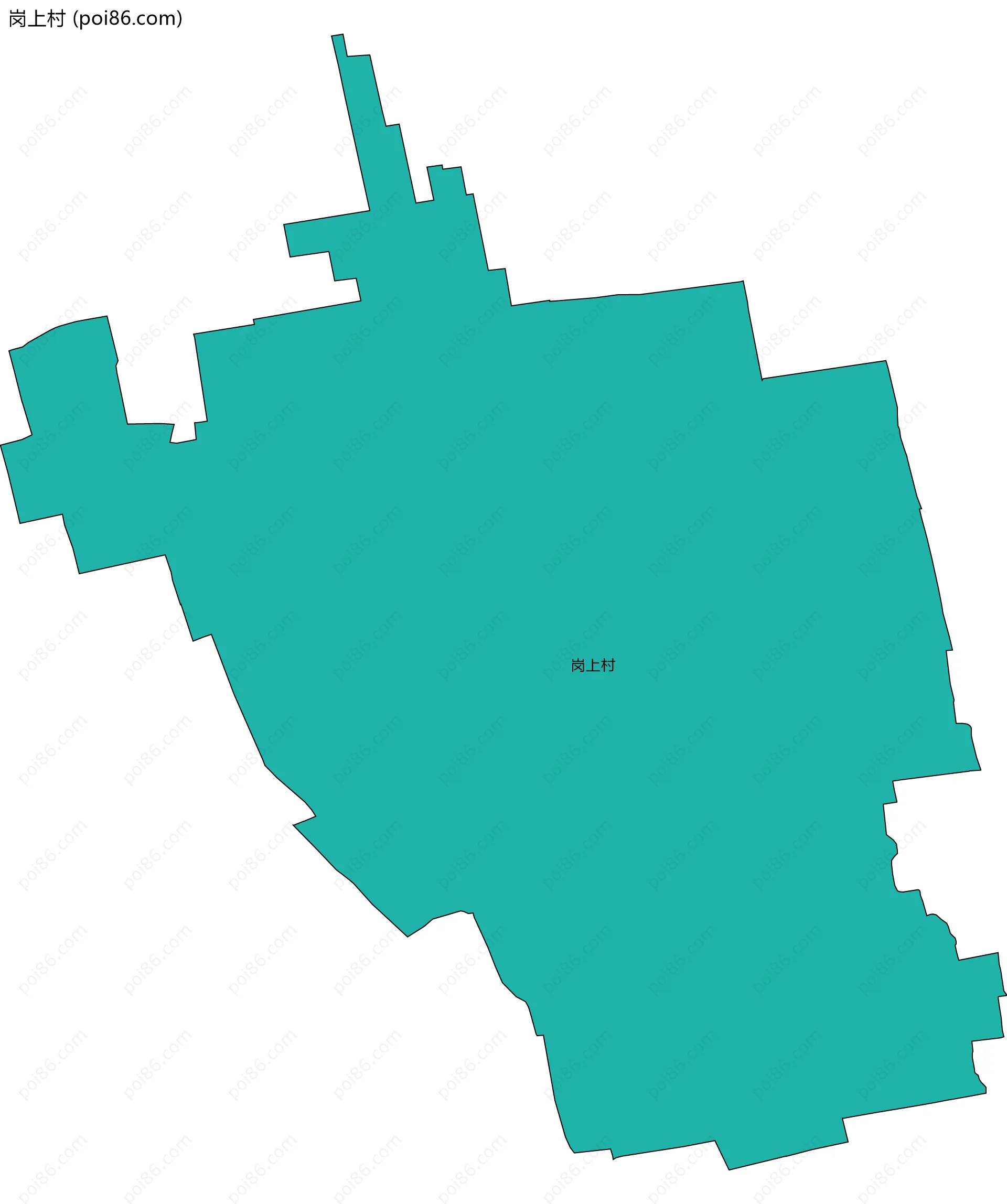 岗上村边界地图