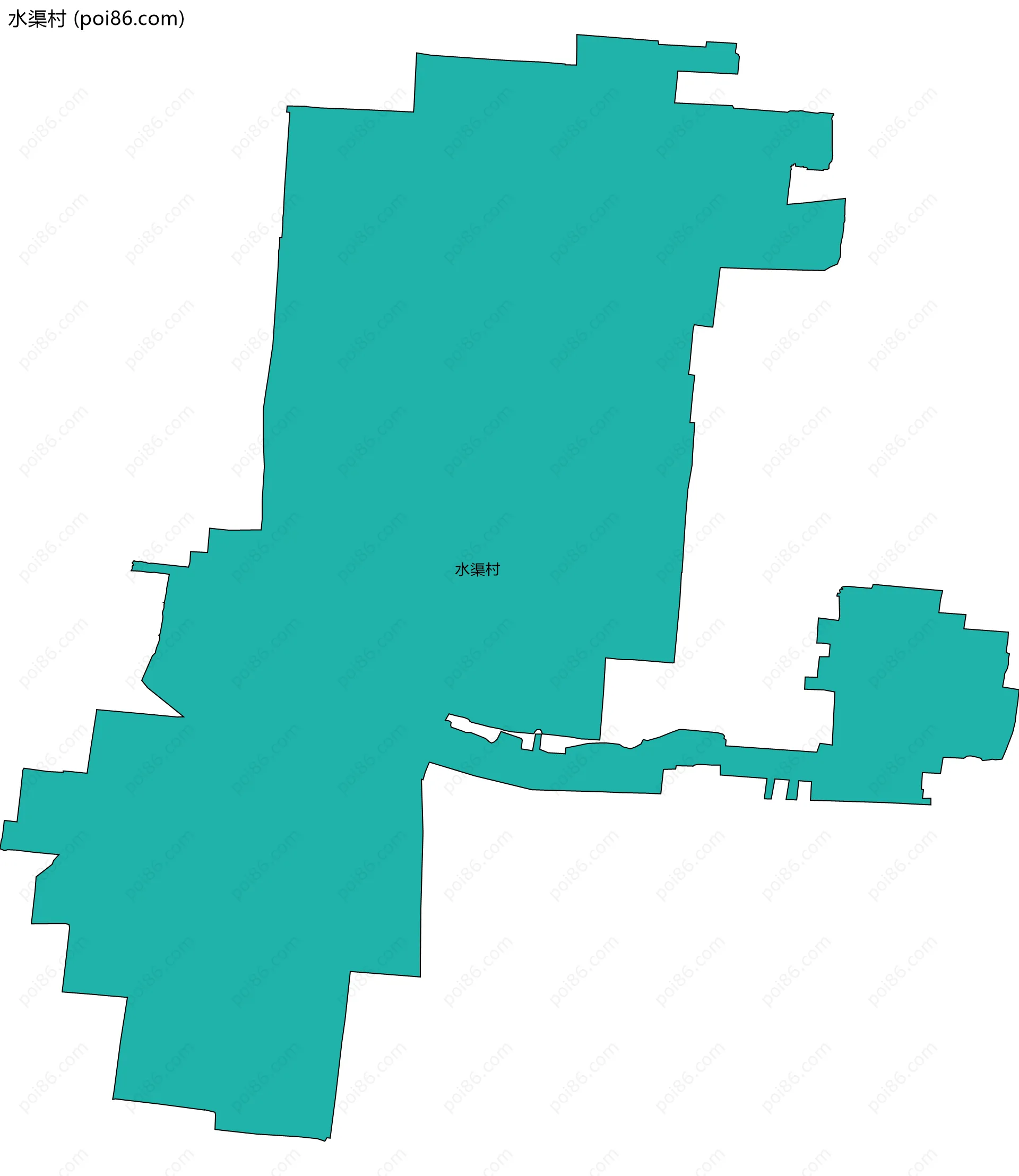 水渠村边界地图