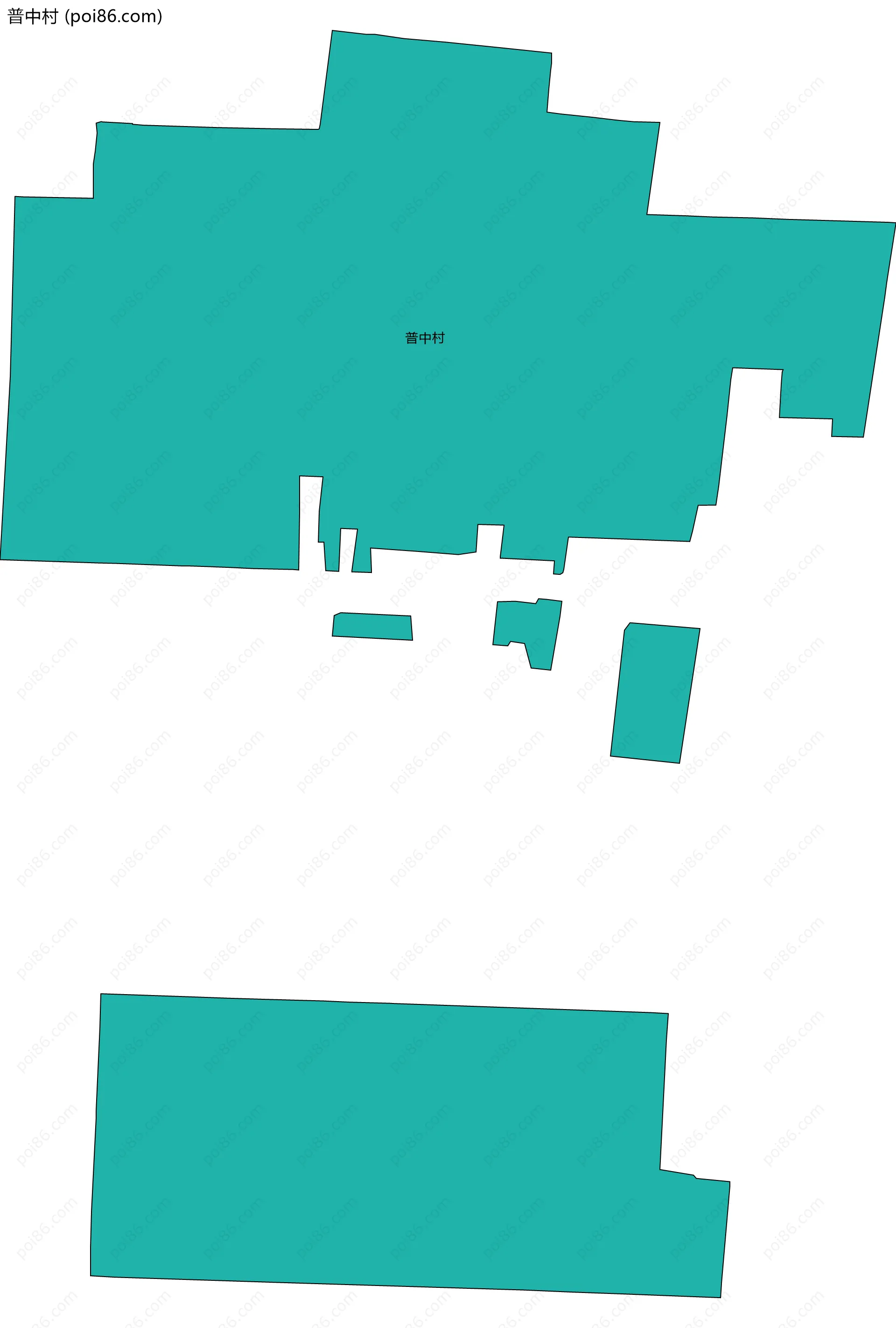 普中村边界地图