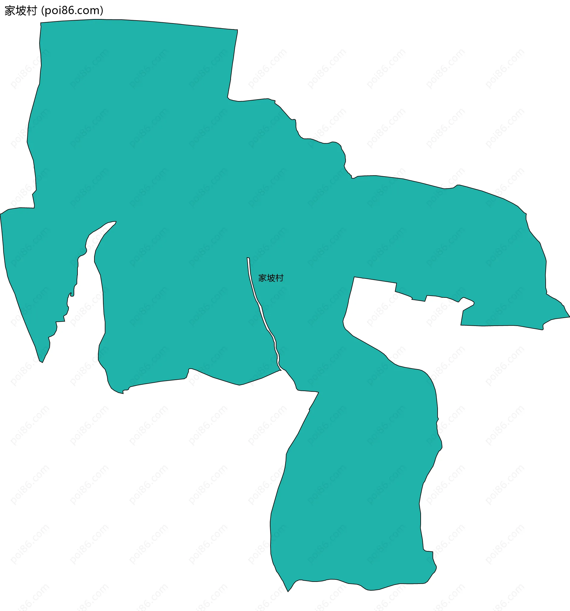 家坡村边界地图