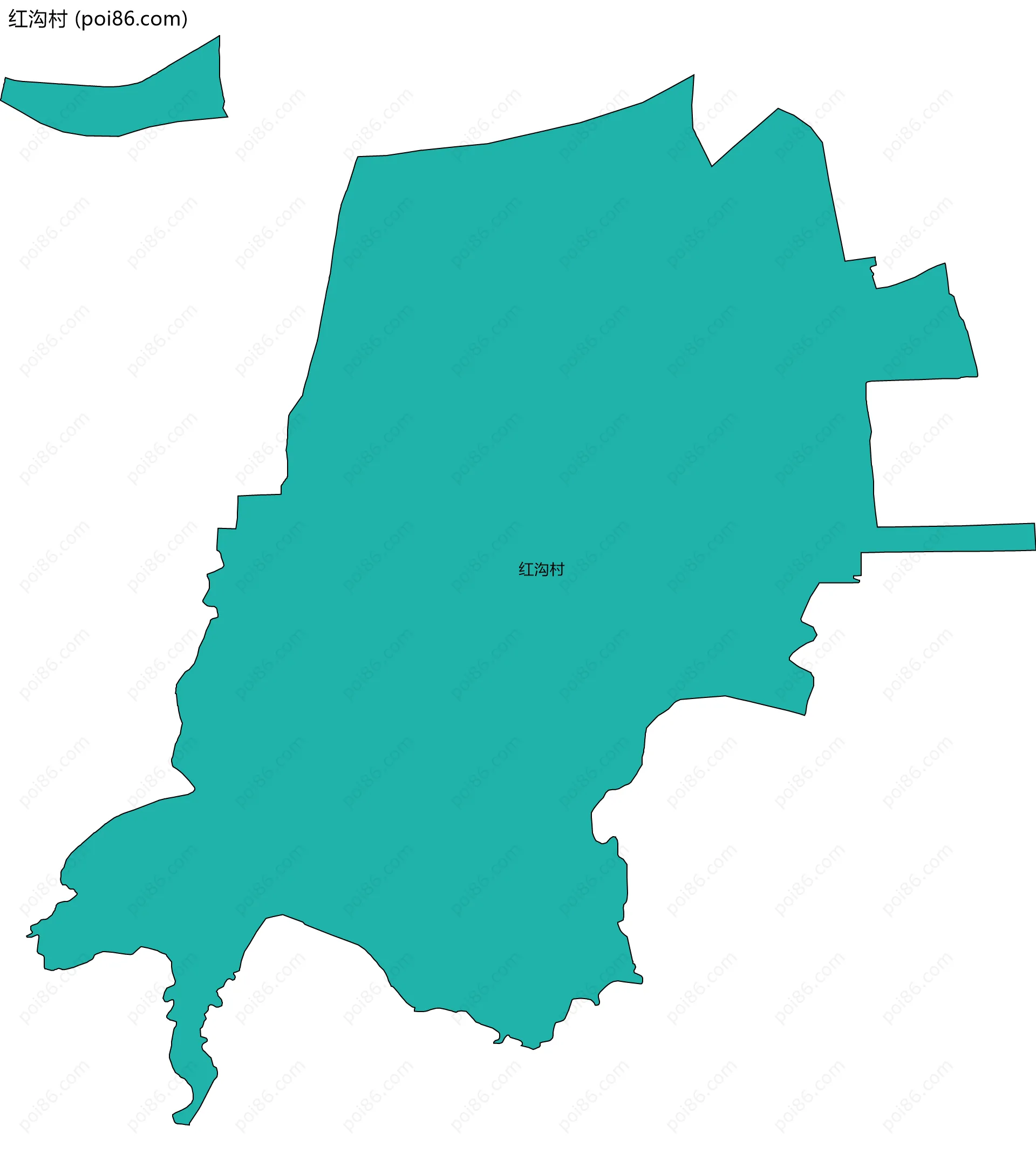 红沟村边界地图