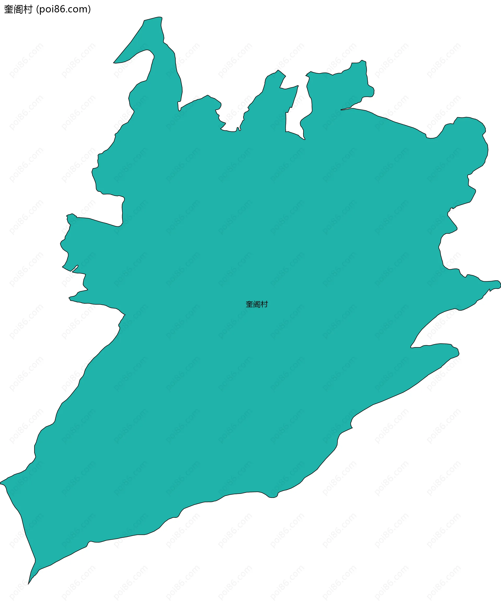 奎阁村边界地图