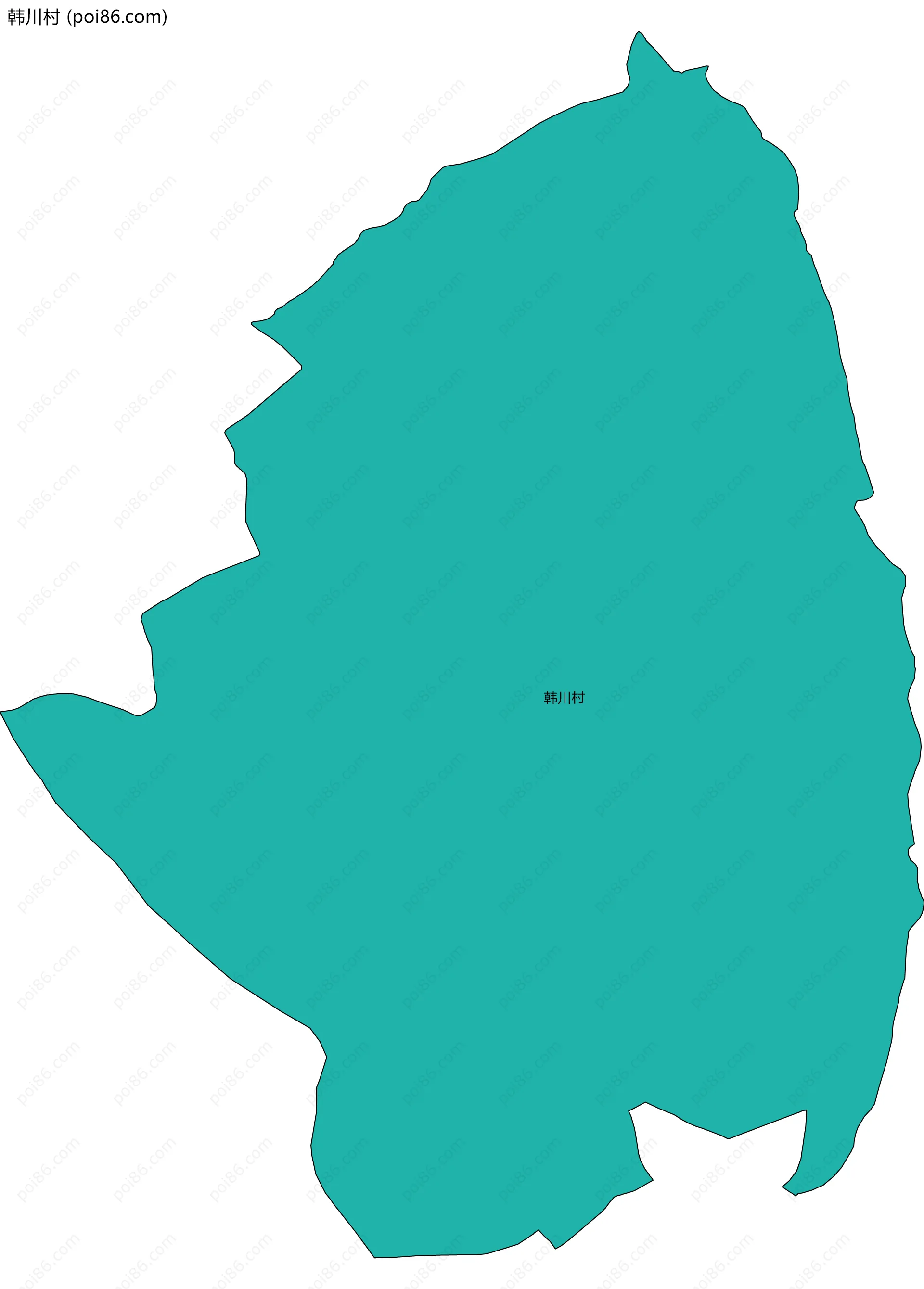 韩川村边界地图