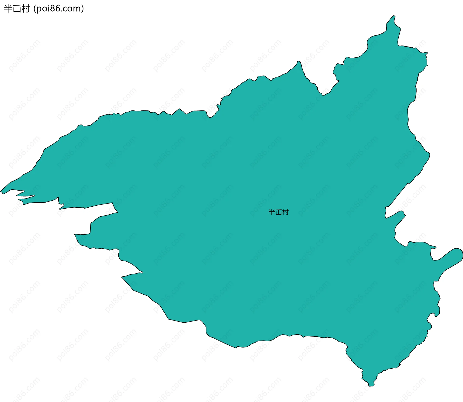 半屲村边界地图