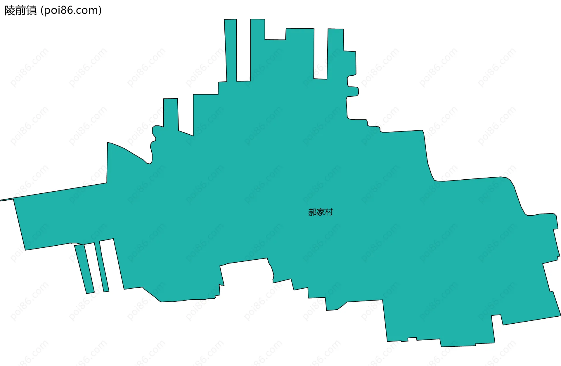 陵前镇边界地图(五级行政区划)