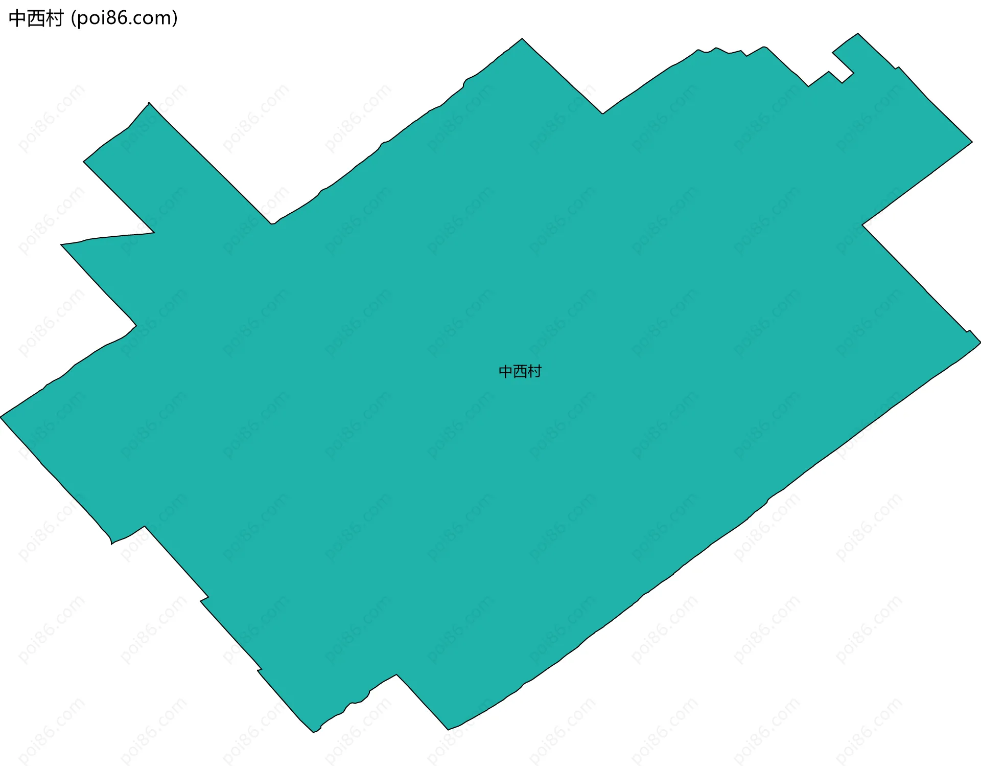 中西村边界地图