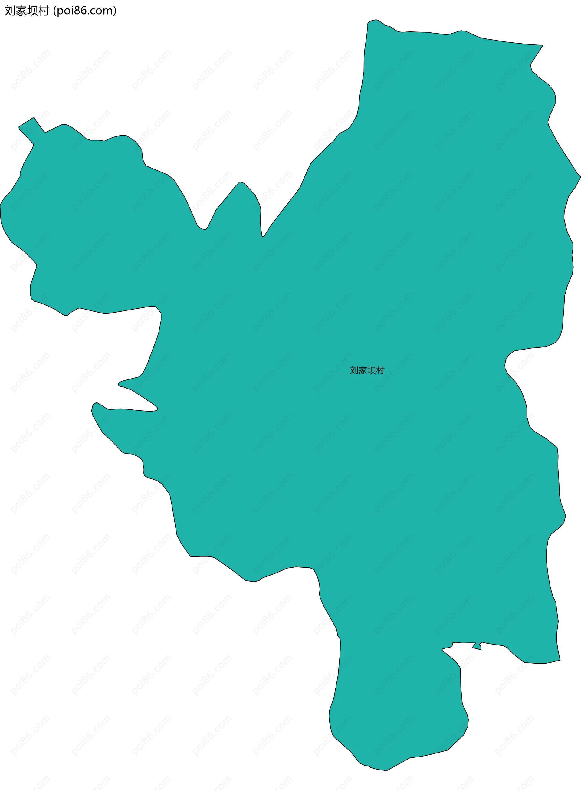 刘家坝村边界地图