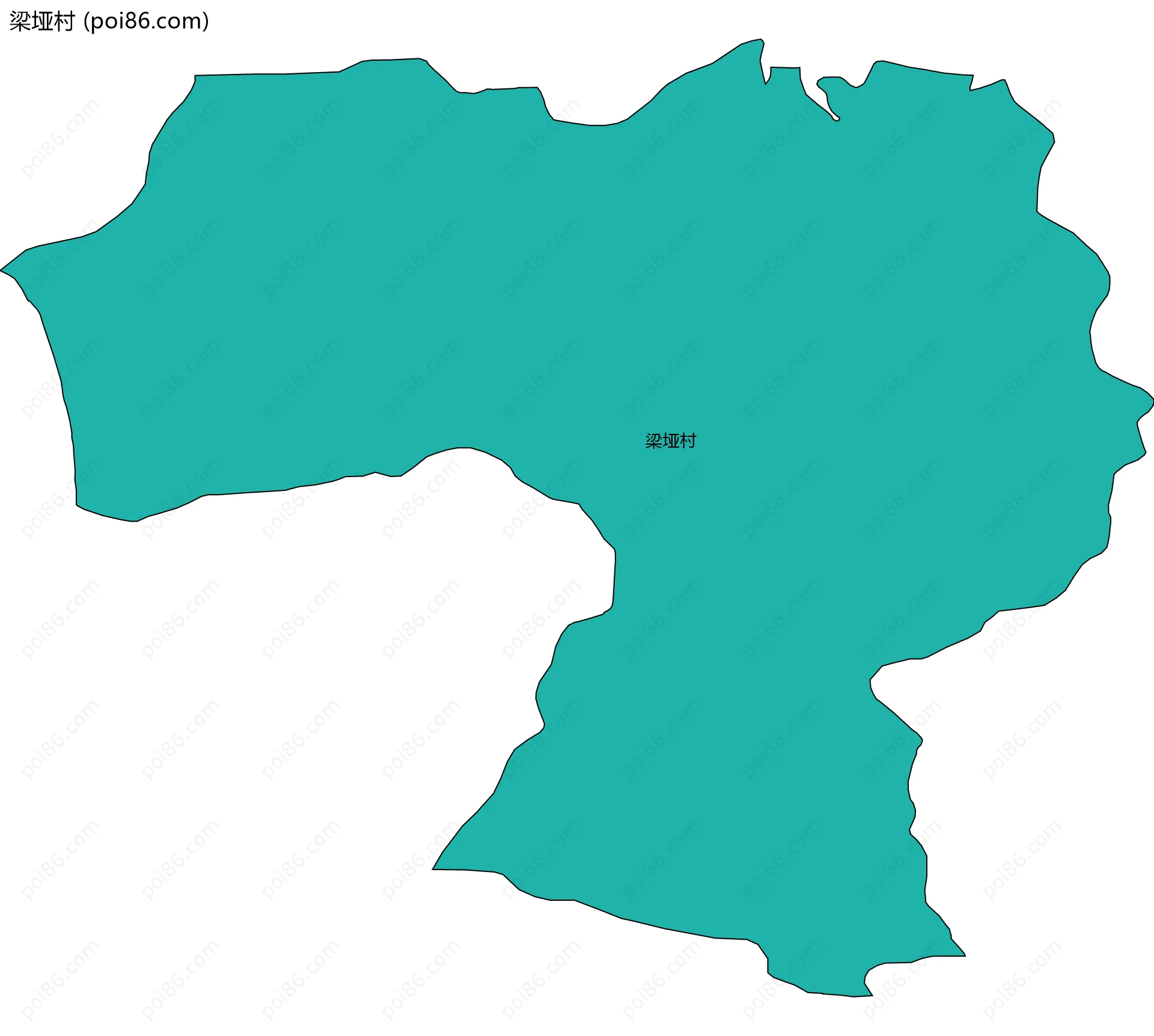 梁垭村边界地图