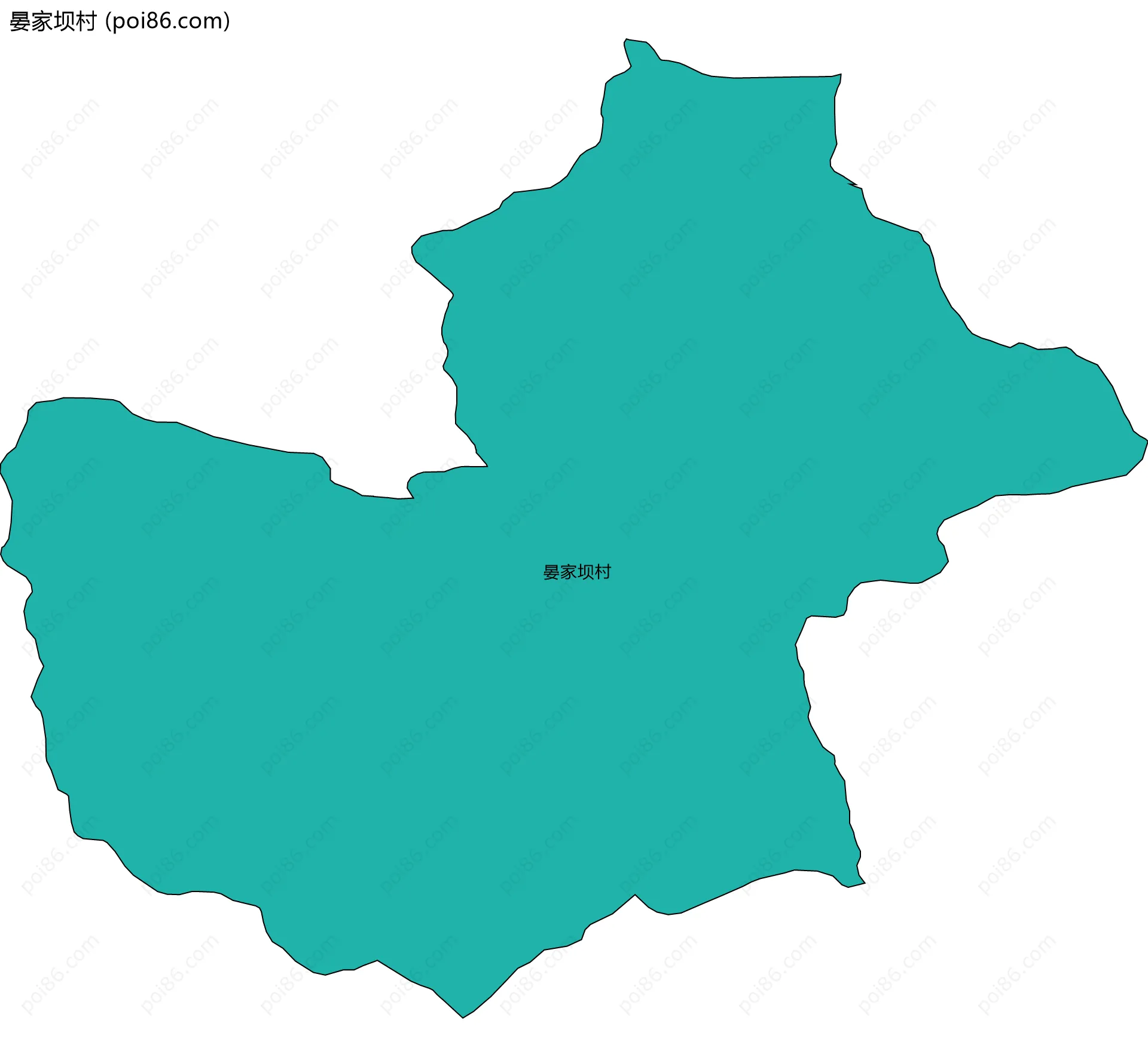 晏家坝村边界地图