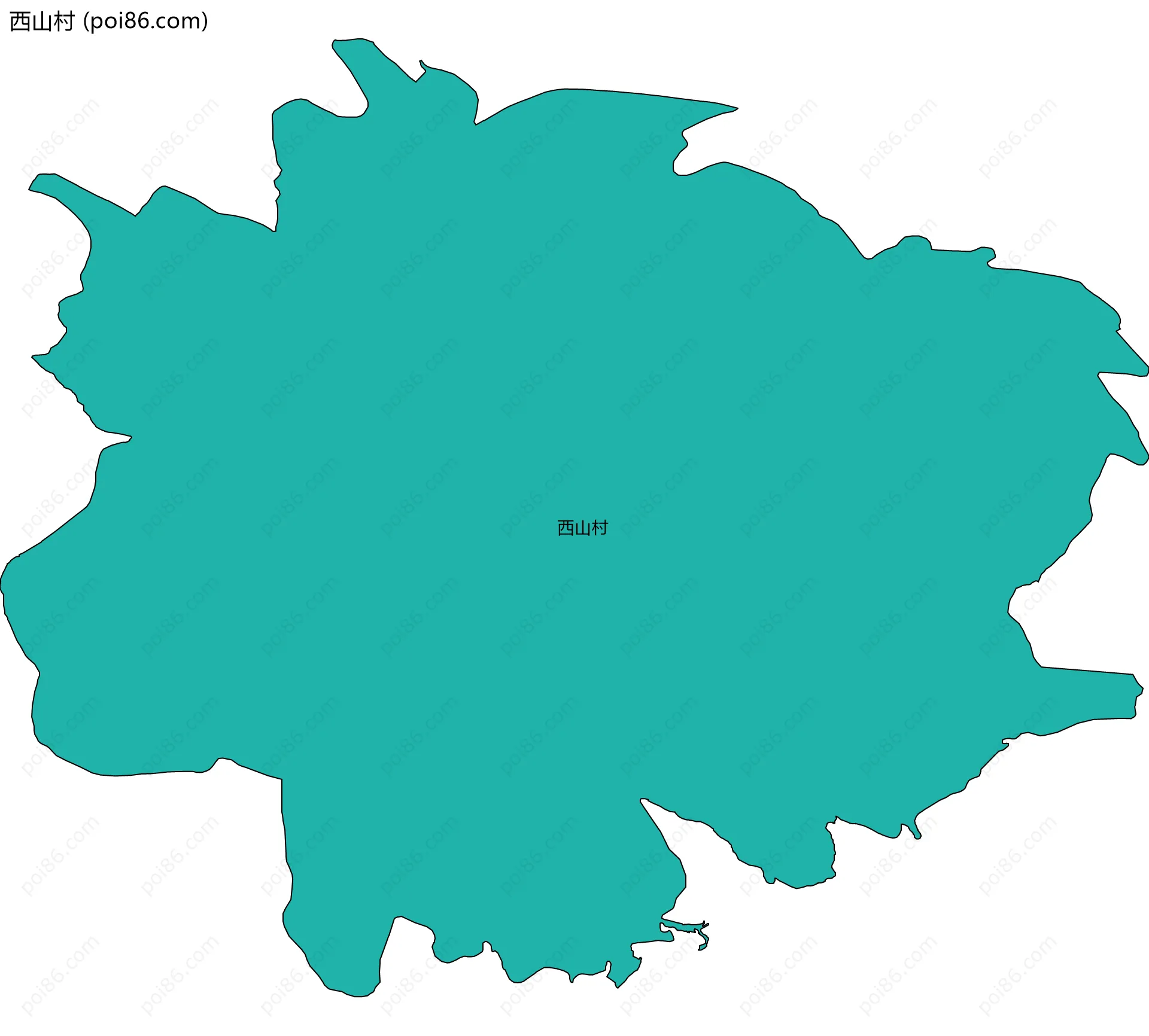 西山村边界地图