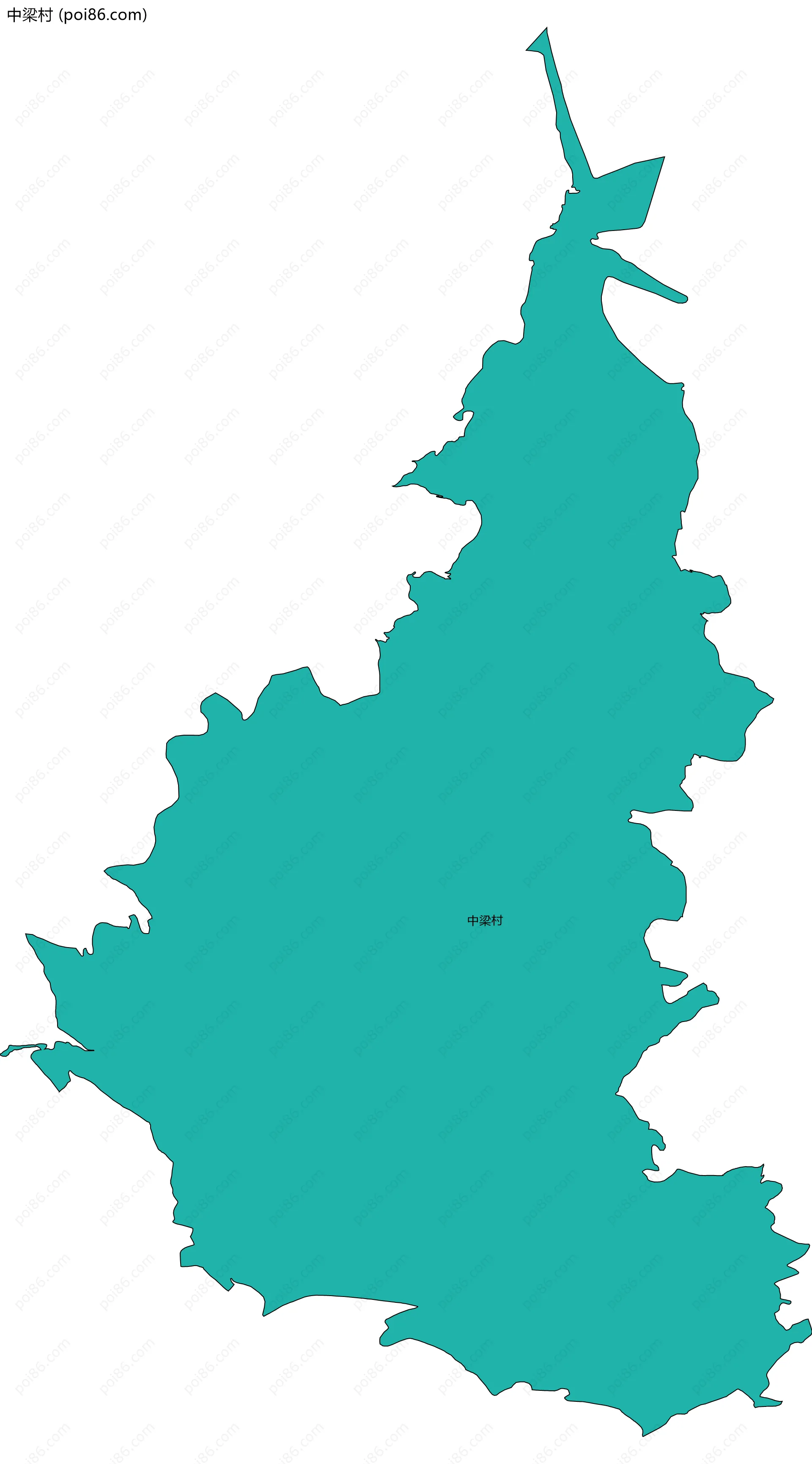 中梁村边界地图