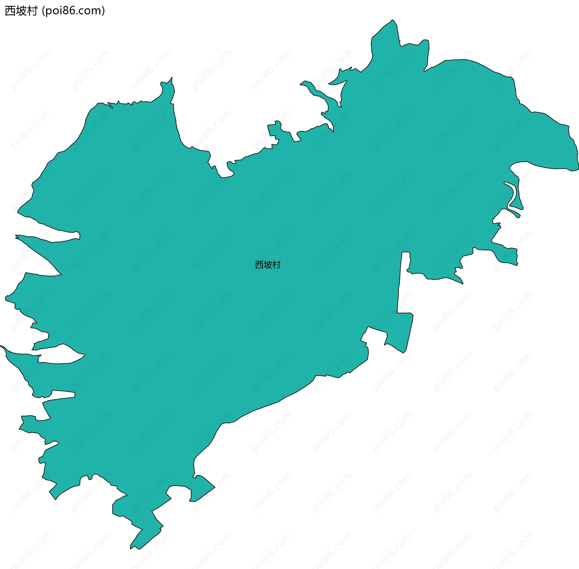 西坡村边界地图