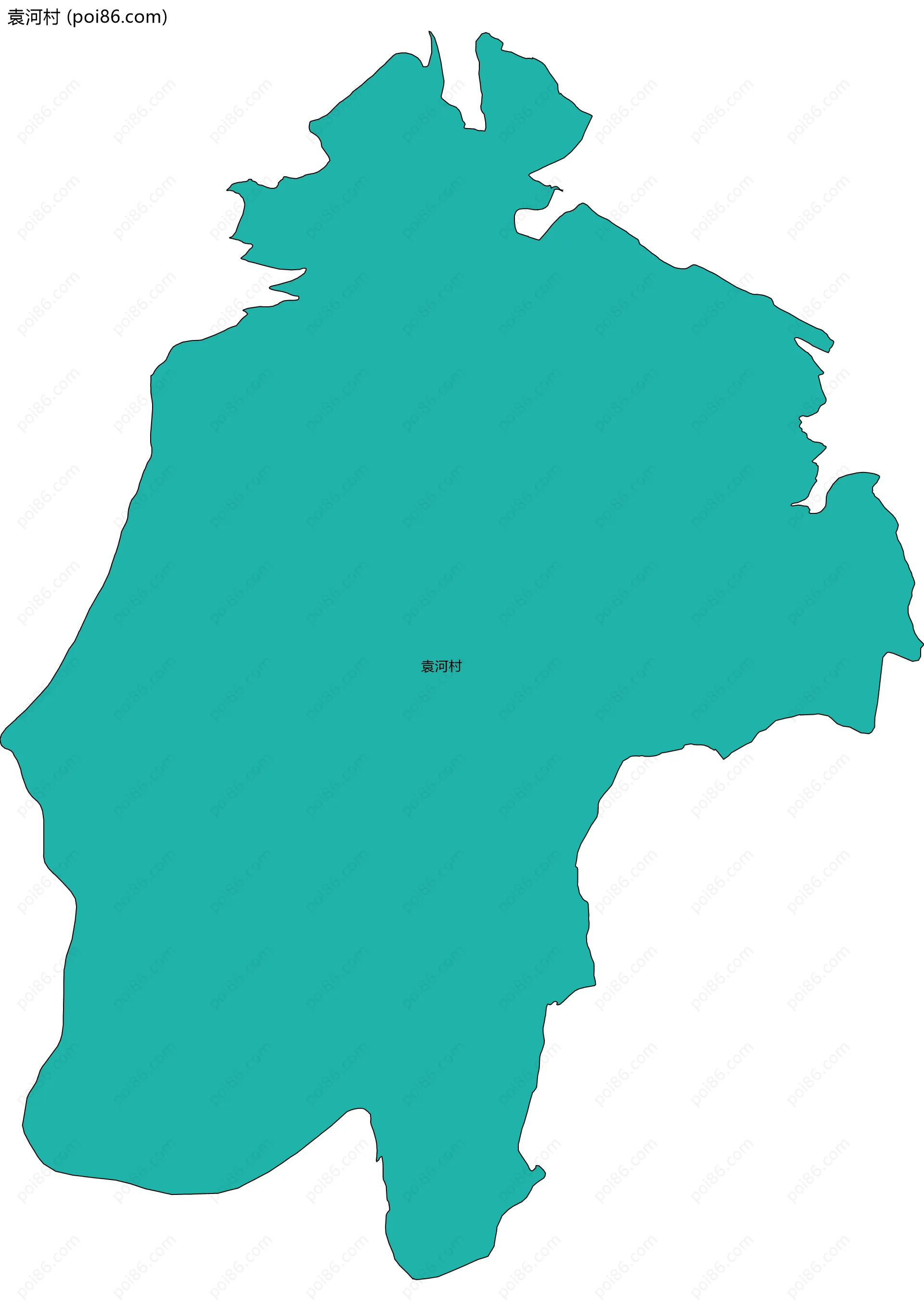 袁河村边界地图