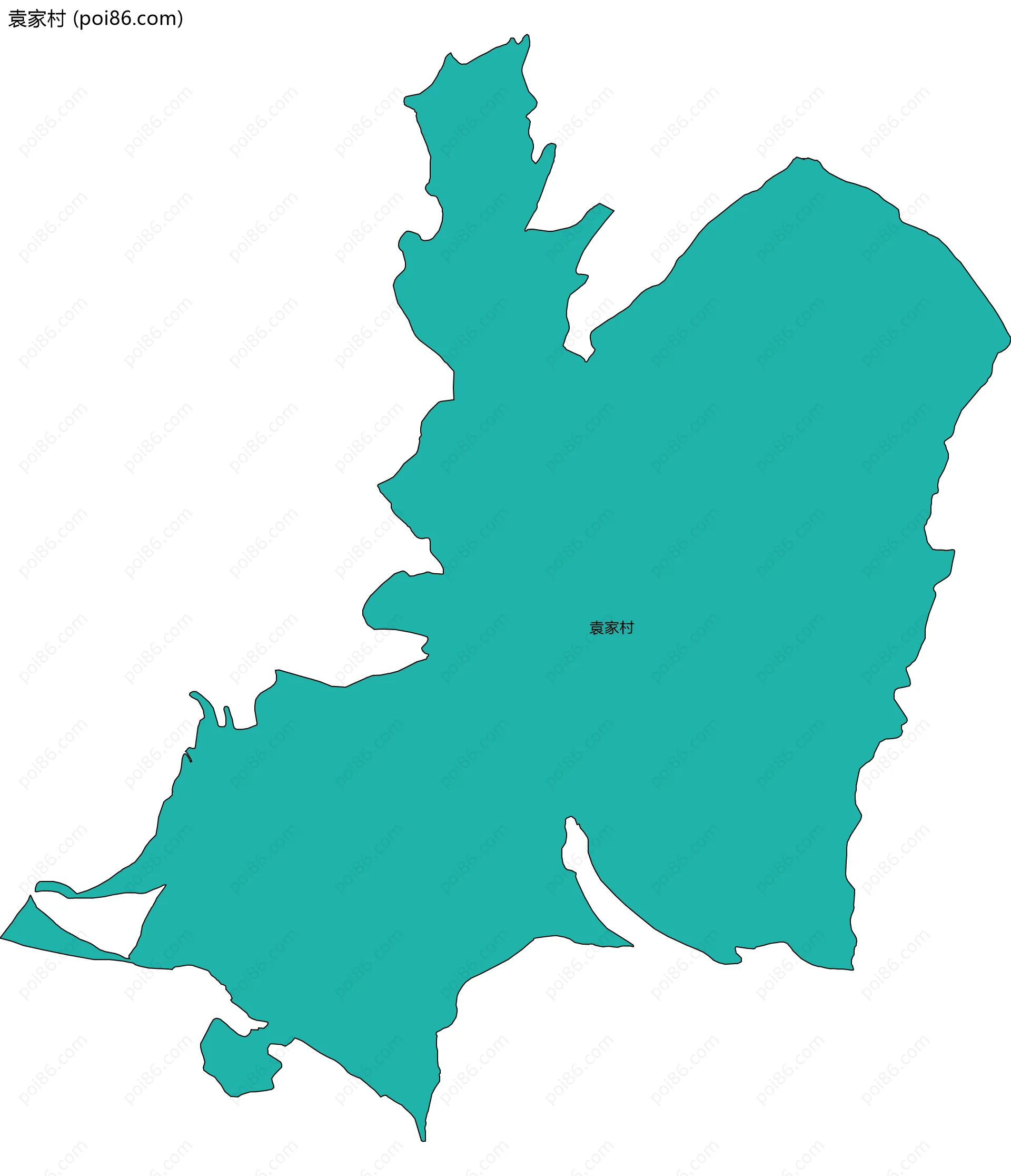 袁家村边界地图