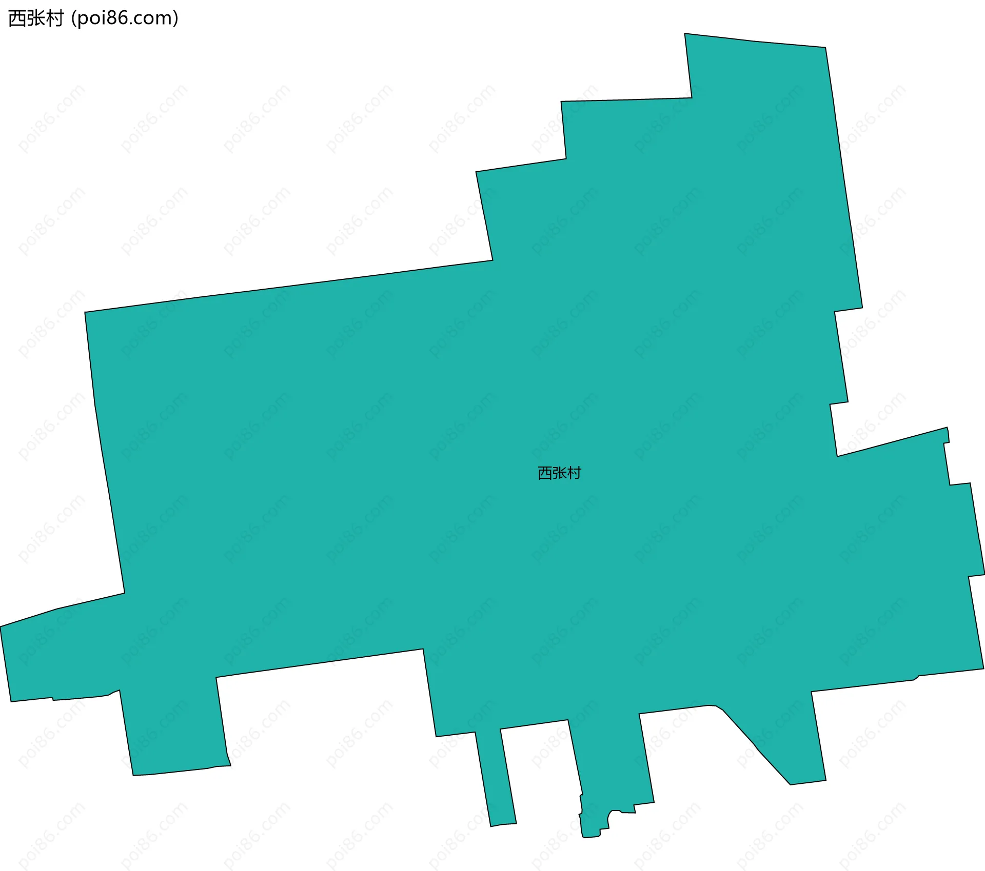 西张村边界地图