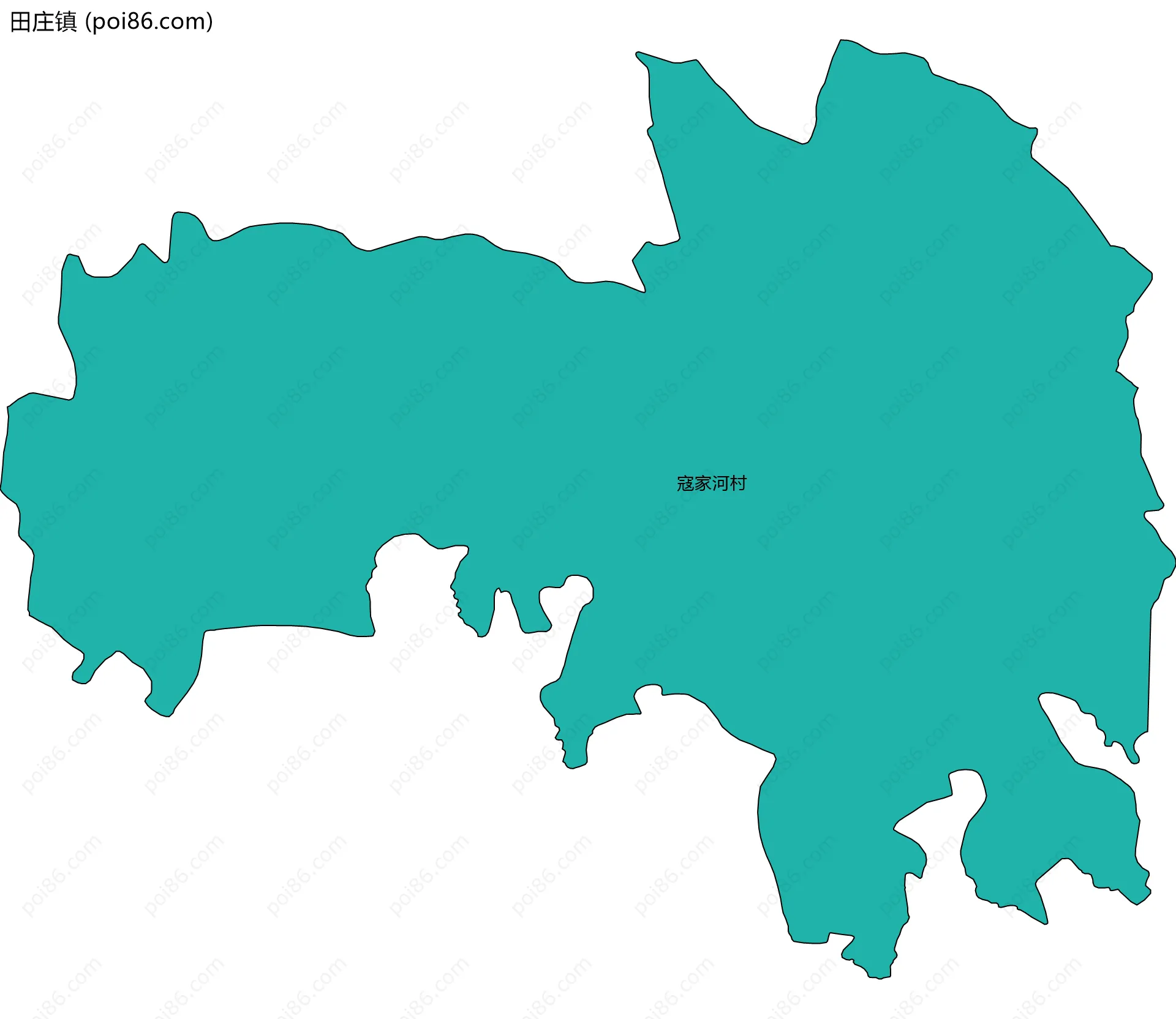 田庄镇边界地图(五级行政区划)