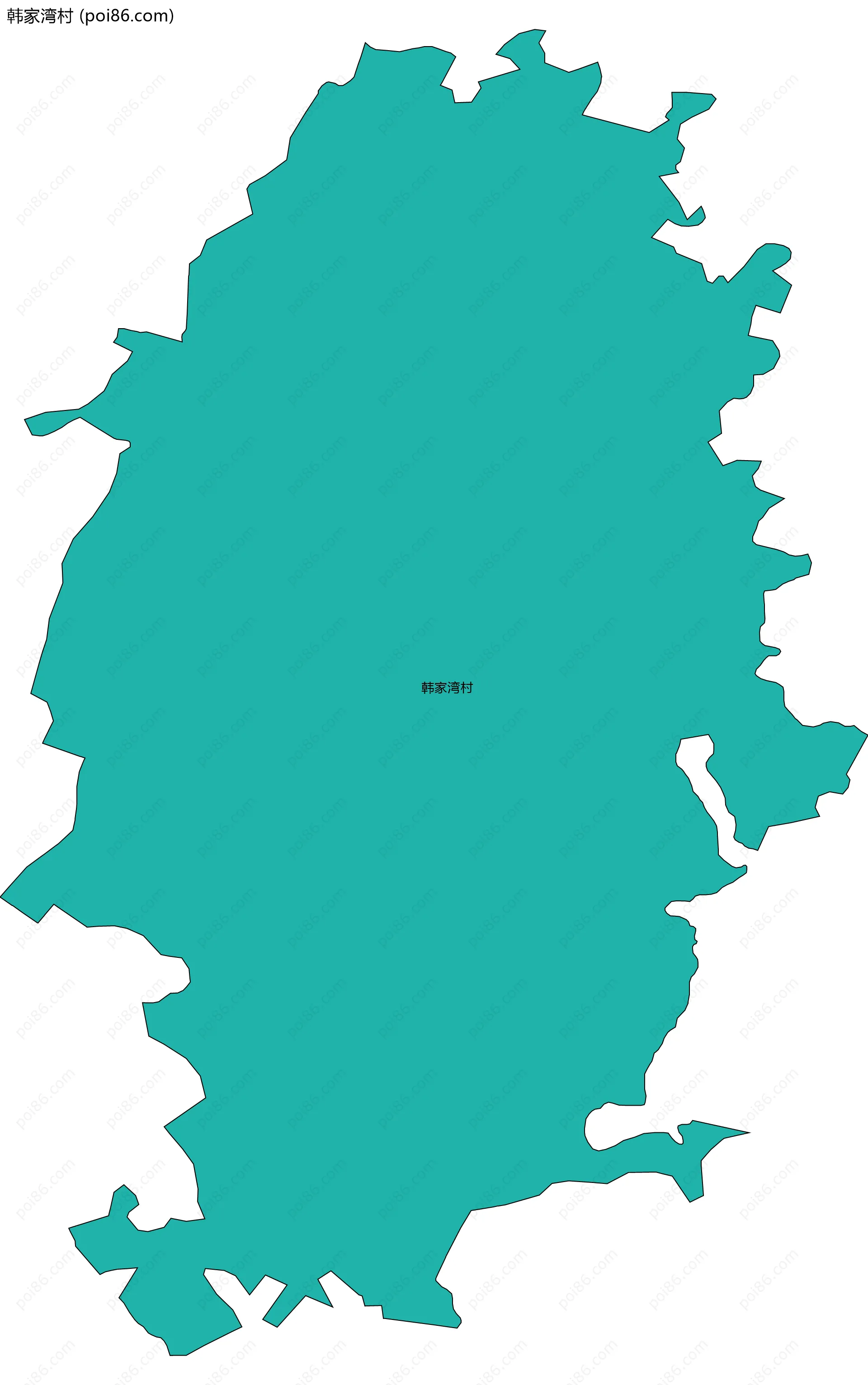 韩家湾村边界地图