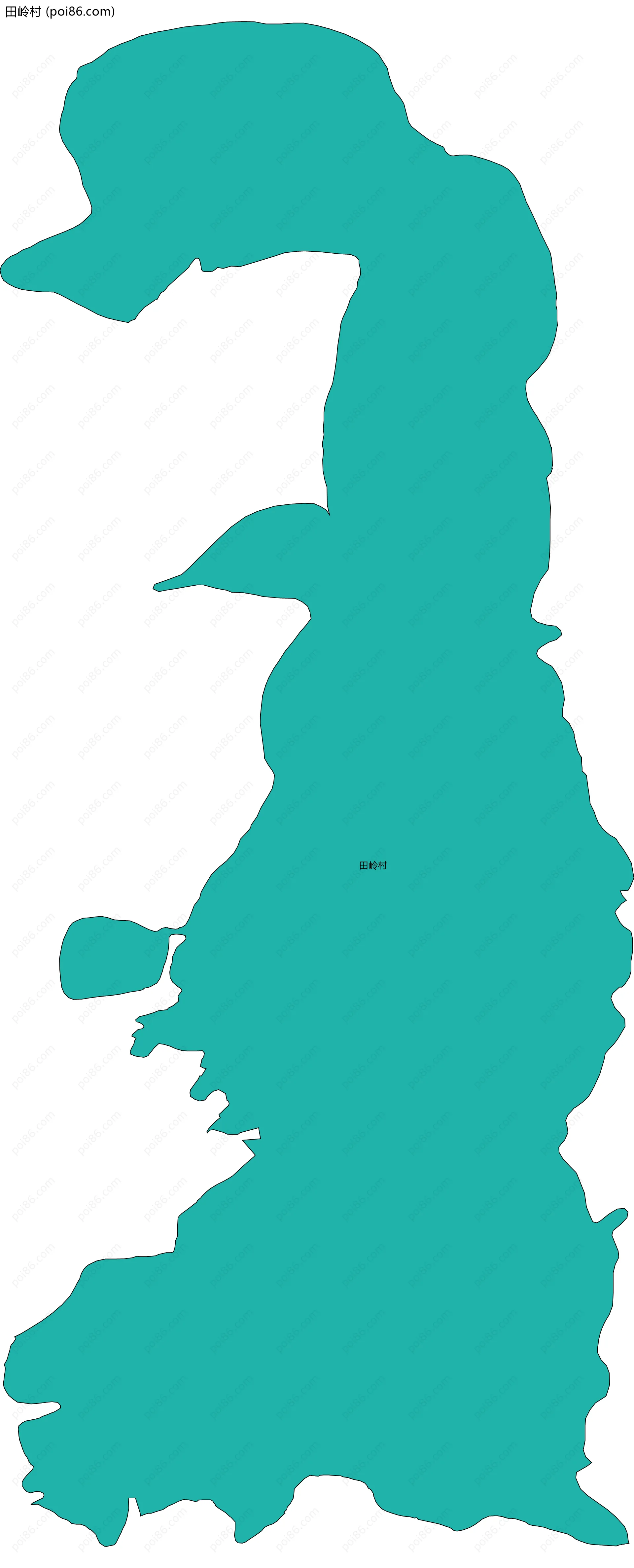 田岭村边界地图