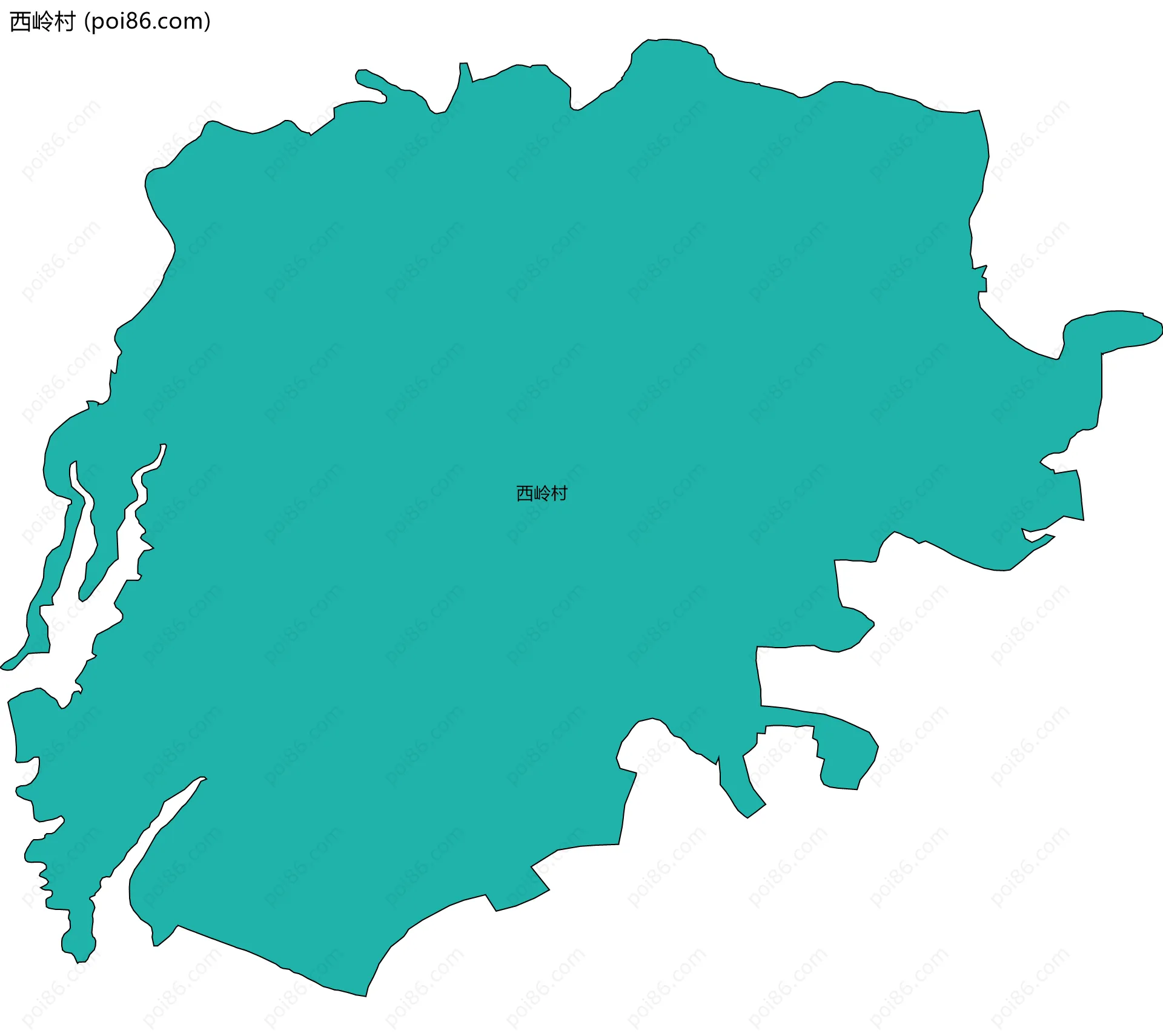 西岭村边界地图
